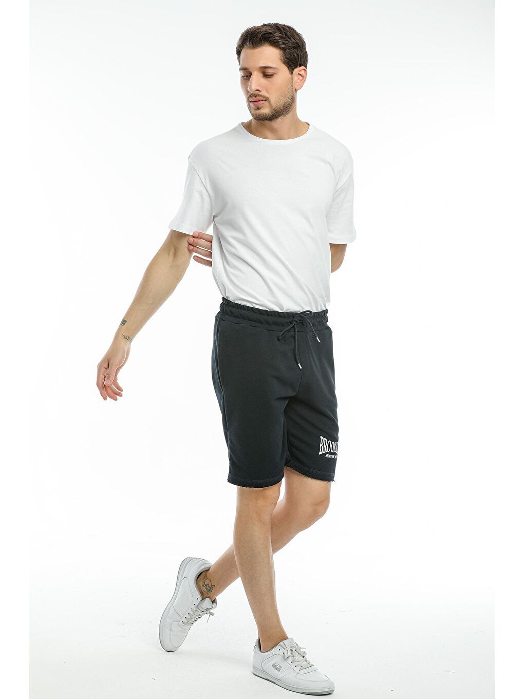 Lacivert Nakışlı Erkek Şort SPR21Y58-1