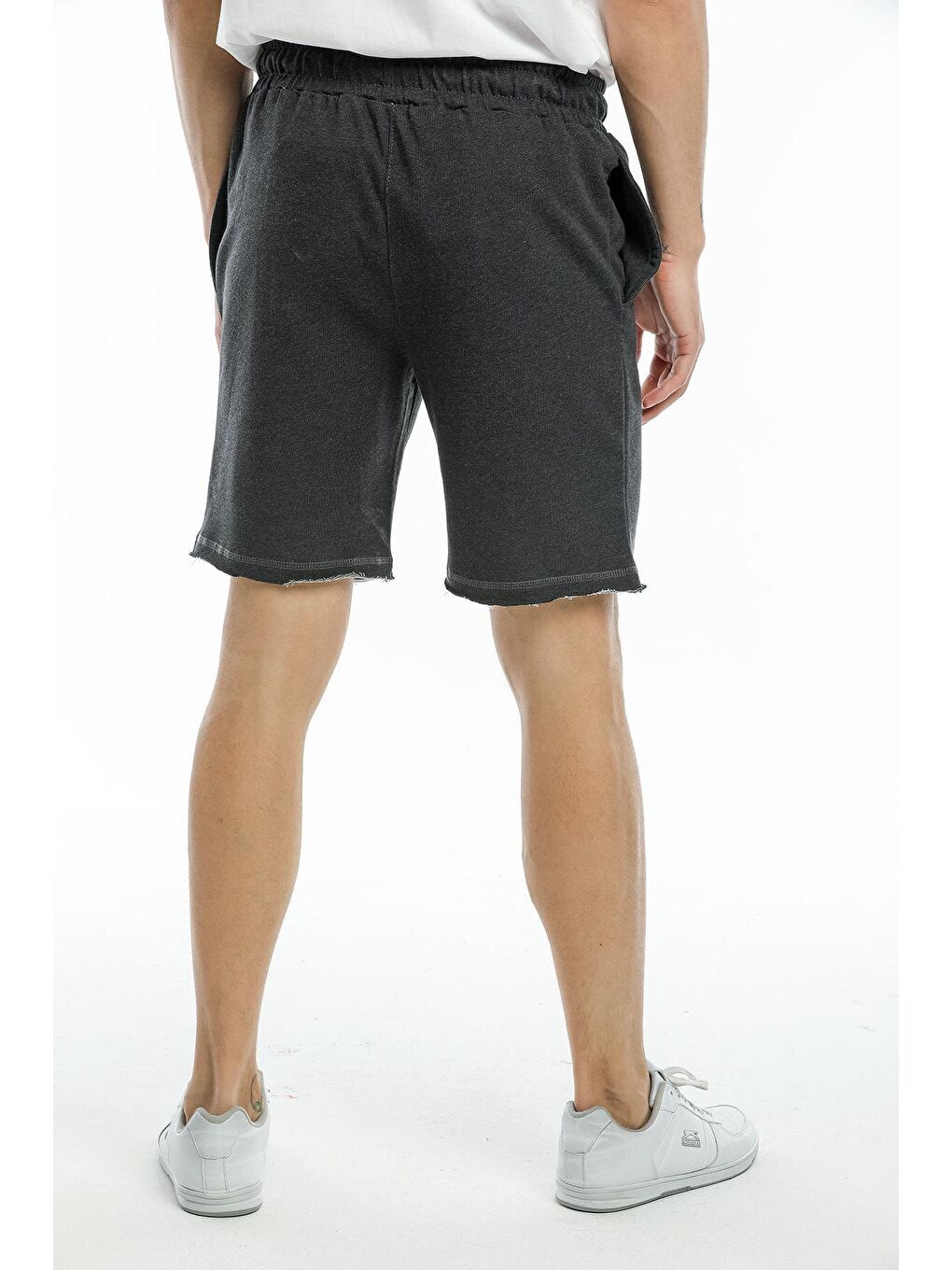 Antrasit Nakışlı Erkek Şort SPR21Y58-3