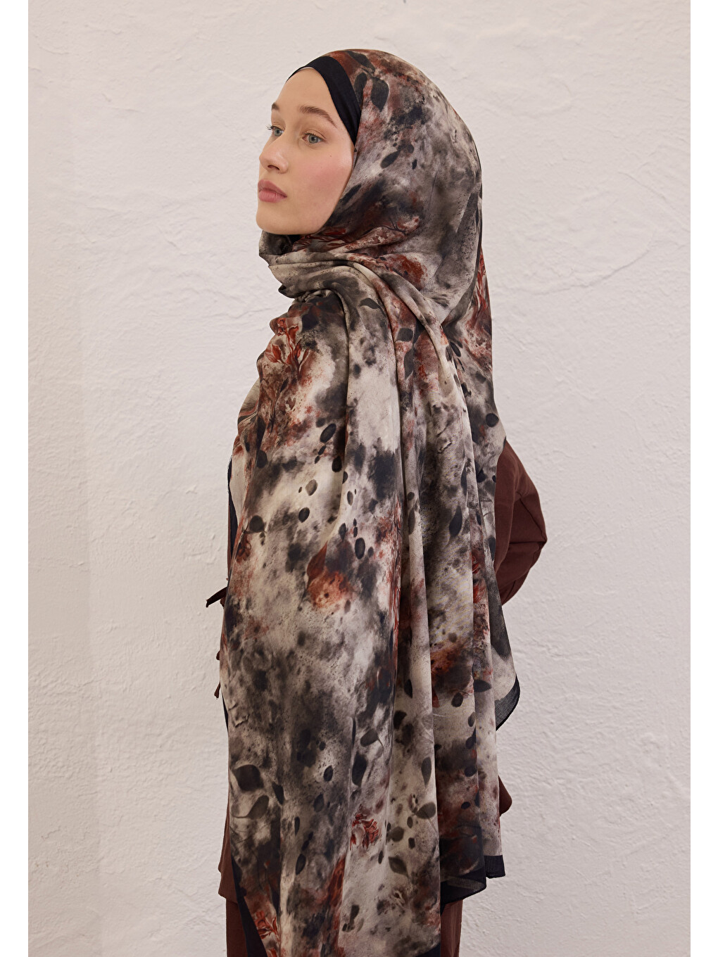Naomı Desen Rami Şal Siyah-3
