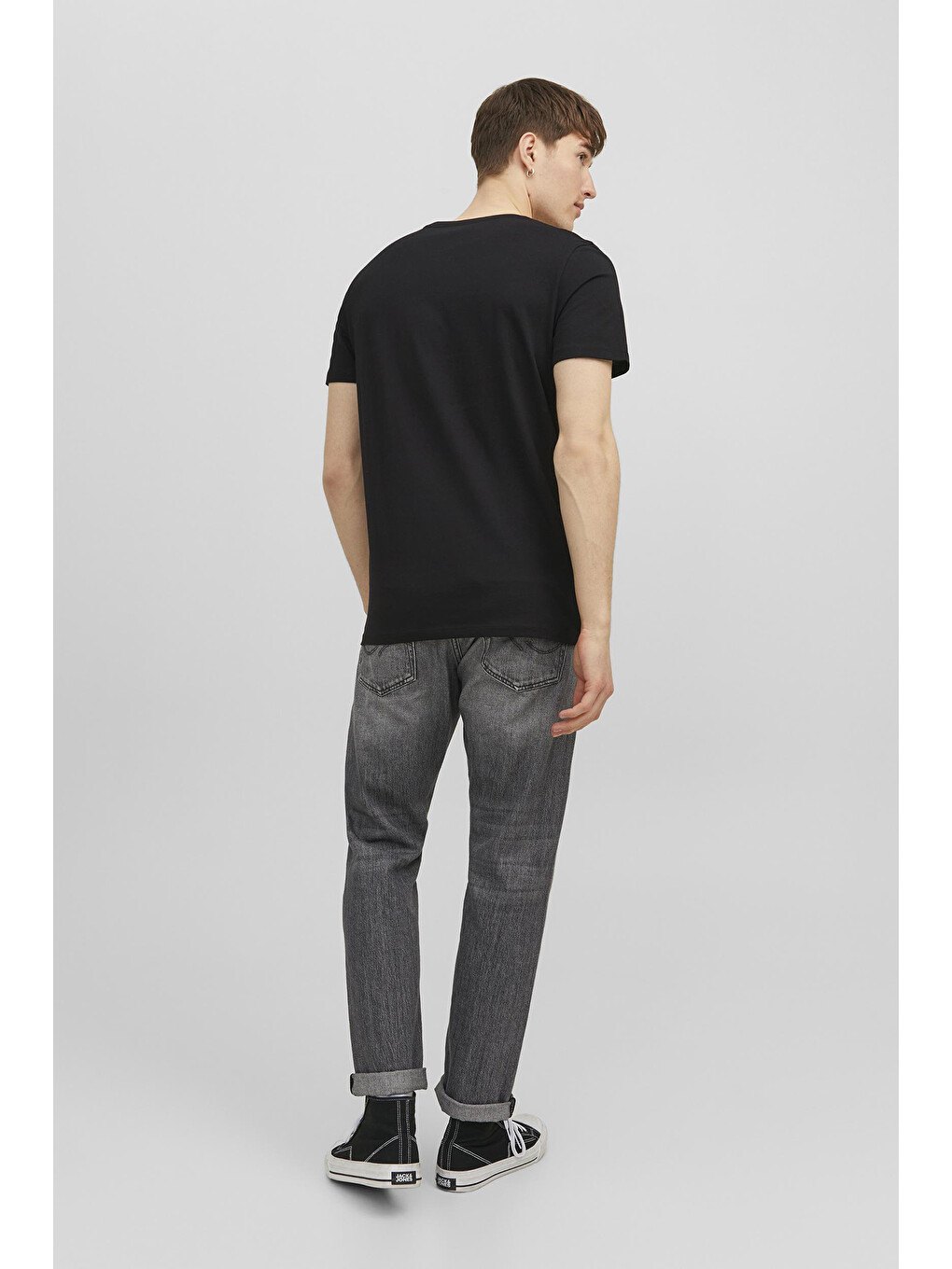 Siyah Jjecorp Pamuklu Slim Fit Bisiklet Yaka Erkek T Shirt 12151955-2