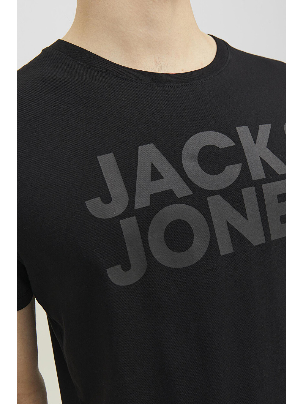 Siyah Jjecorp Pamuklu Slim Fit Bisiklet Yaka Erkek T Shirt 12151955-4