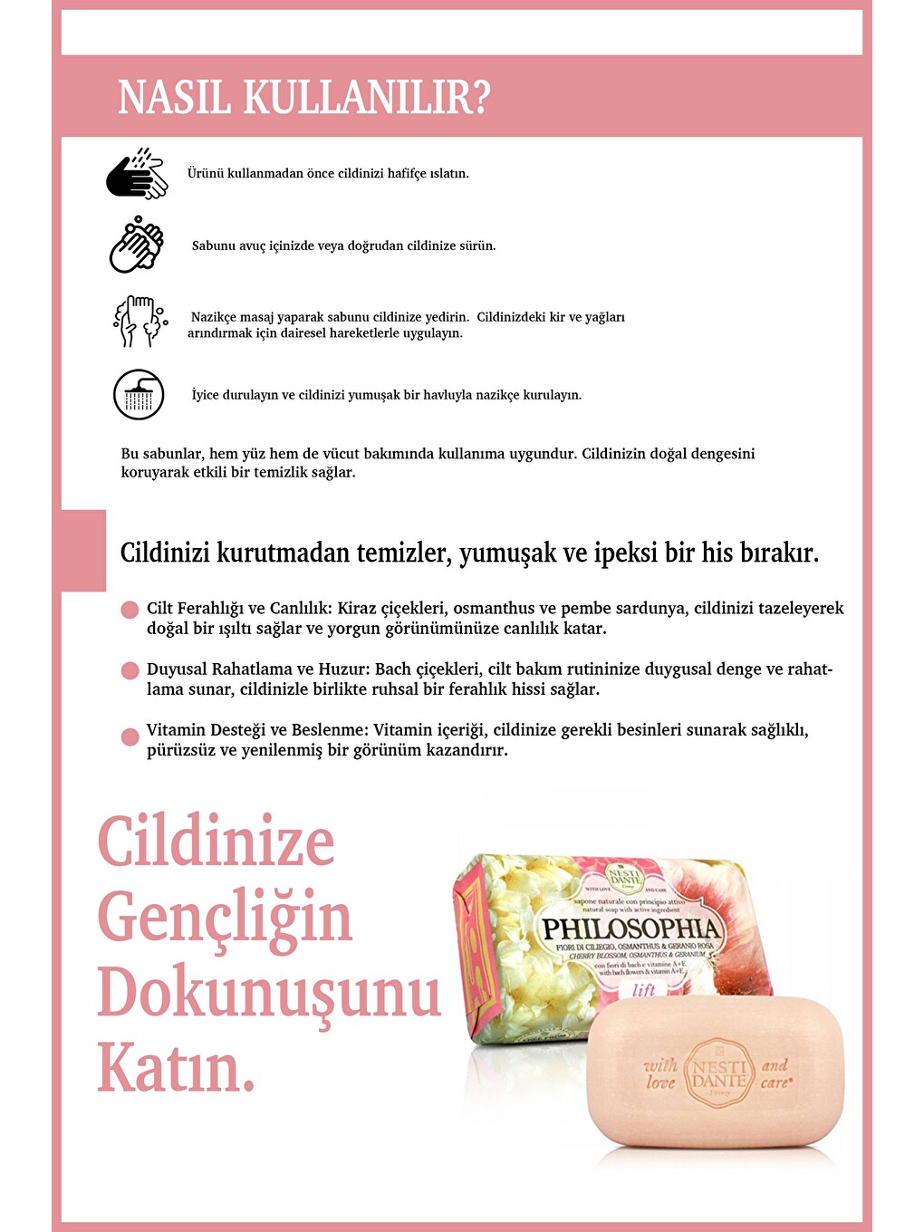 Philosophia Prebiotic Katı Sabun 250 gr |Beyaz Kil ,Omega 3 |Besleyici ve Nemlendirici| Banyo Sabunu-3