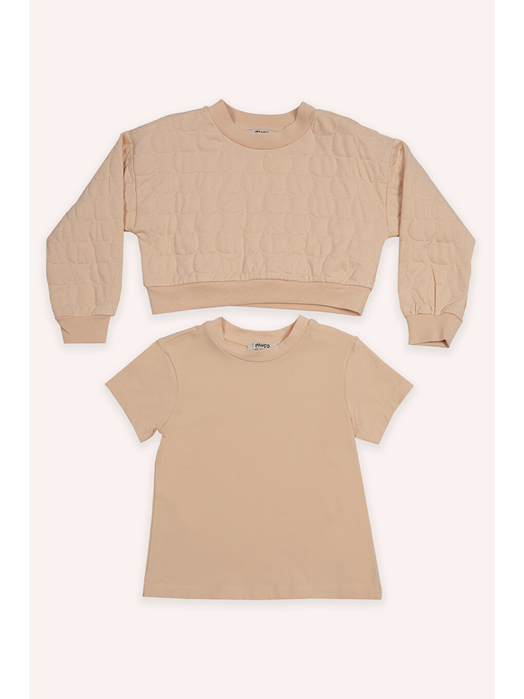 Pembe Kız Çocuk Kedi Kapitoneli Somon Sweatshirt