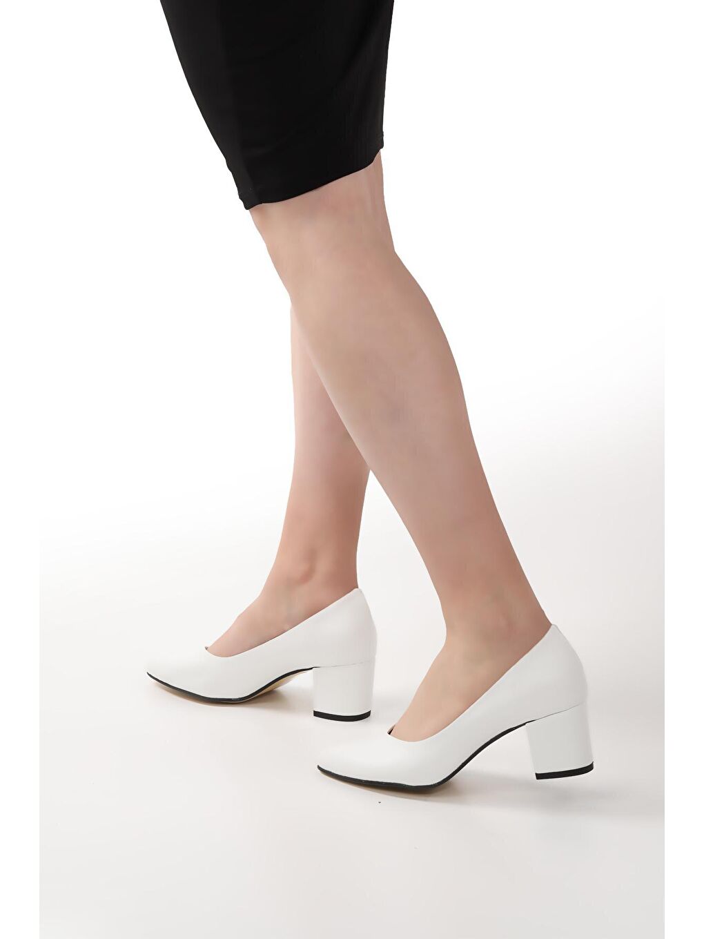 Beyaz Cilt 5 Cm Topuklu Kadın Ayakkabı 1990-2023-2