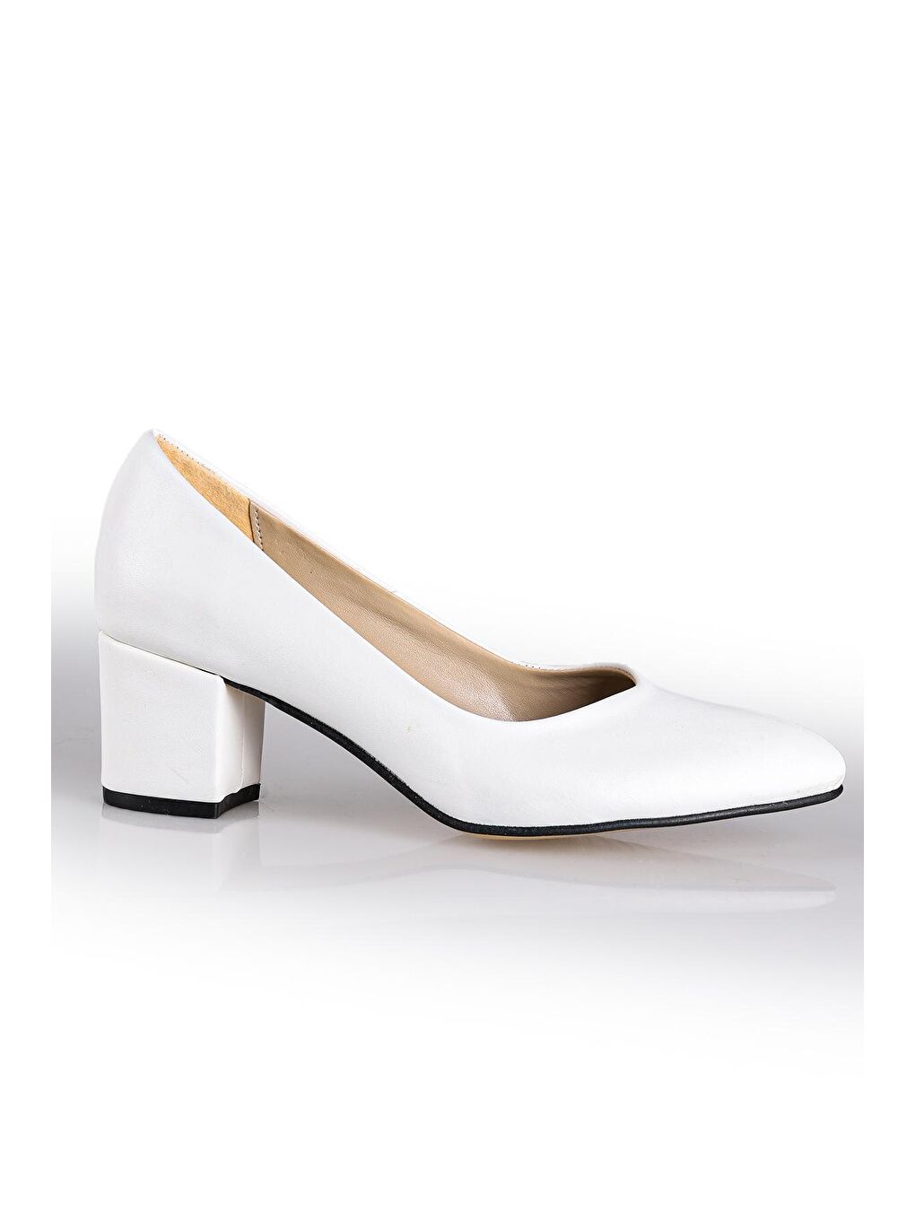 Beyaz Cilt 5 Cm Topuklu Kadın Ayakkabı 1990-2023-3