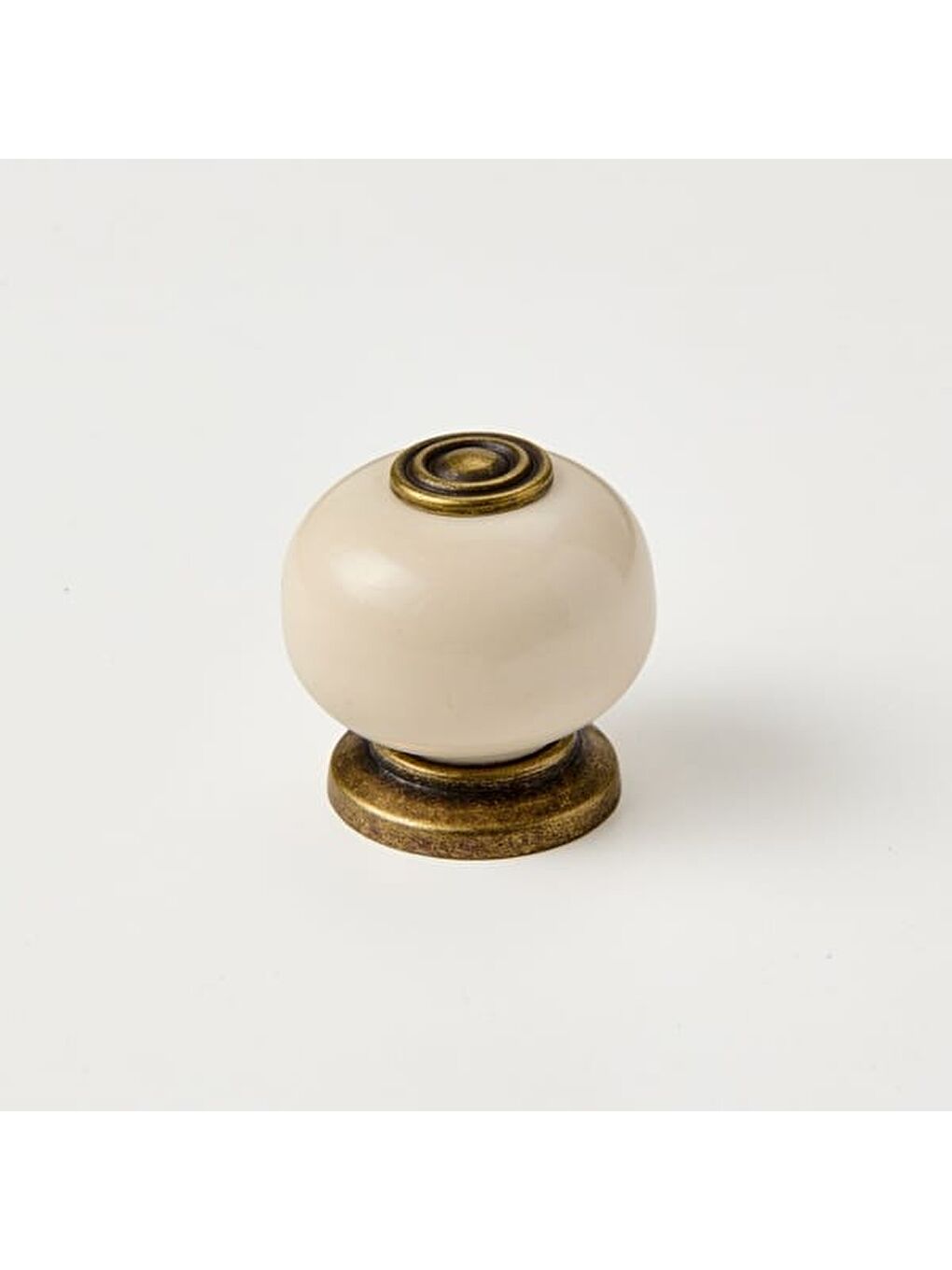 Gri Rustik Düğme Kulp - Krem / Antik-8