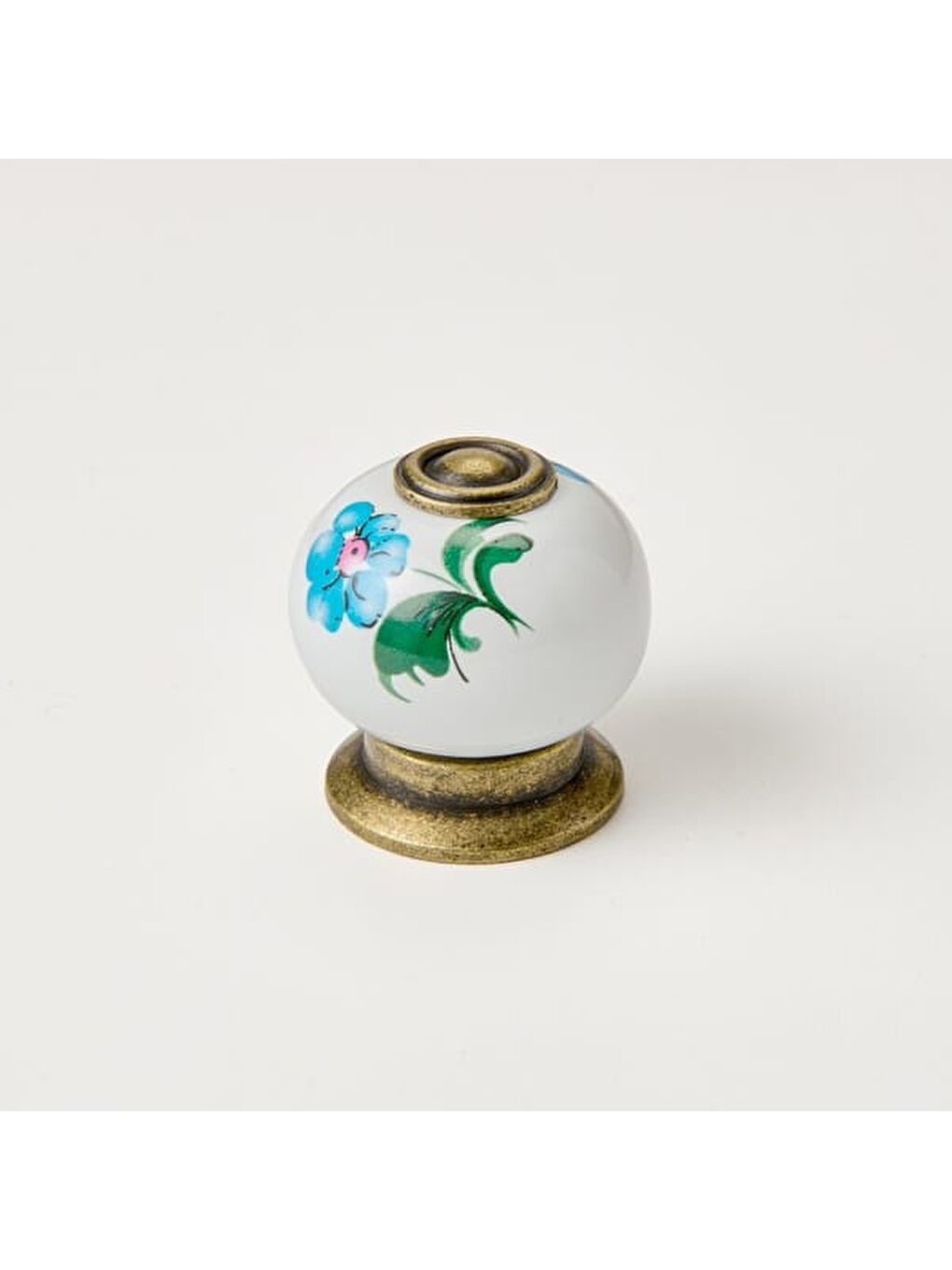 Çilek Düğme Kulp - Beyaz / Antik-8