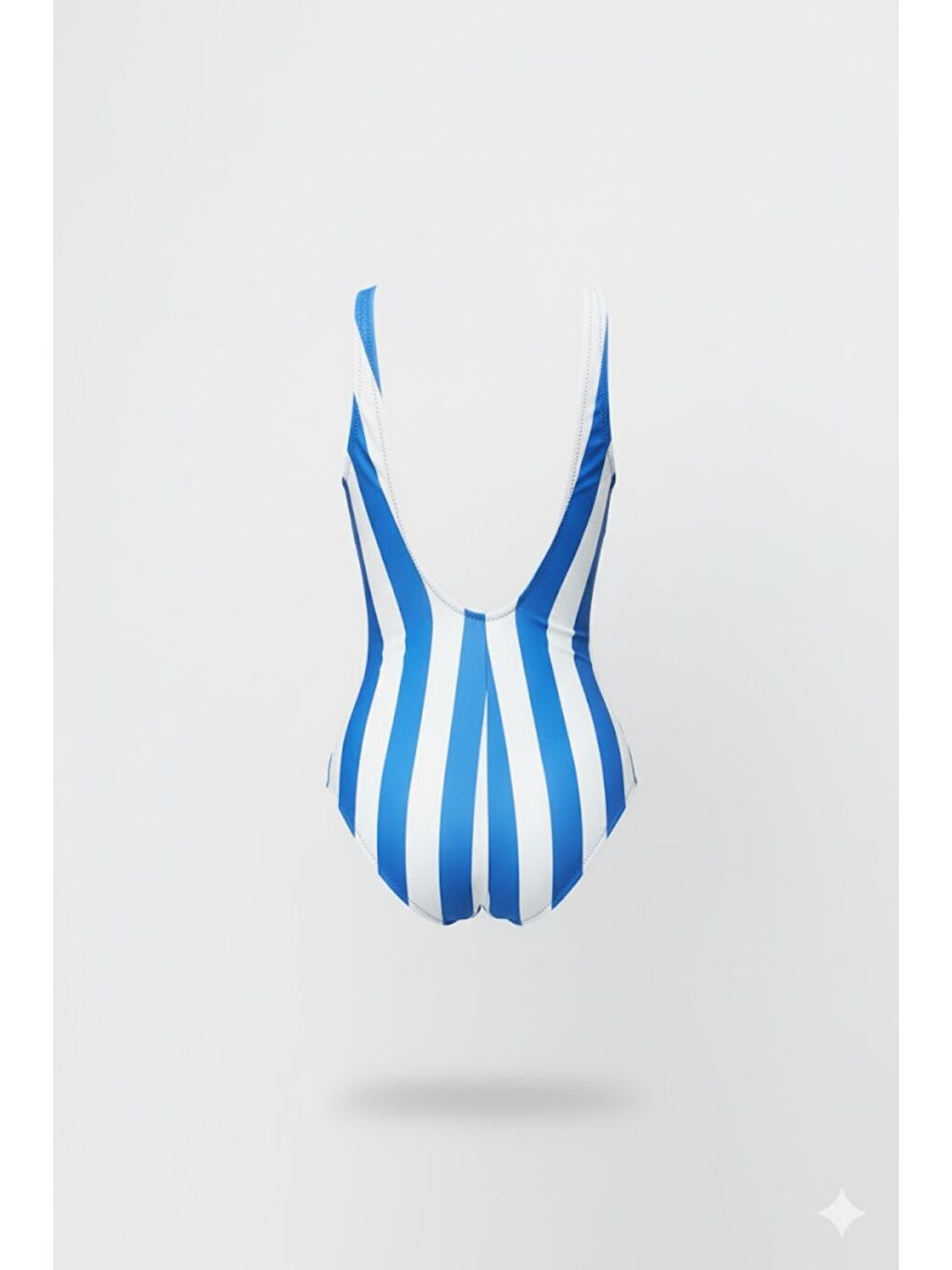 Rivetli Önden Bağlamalı Mayo 7780 Mavi/Beyaz-1