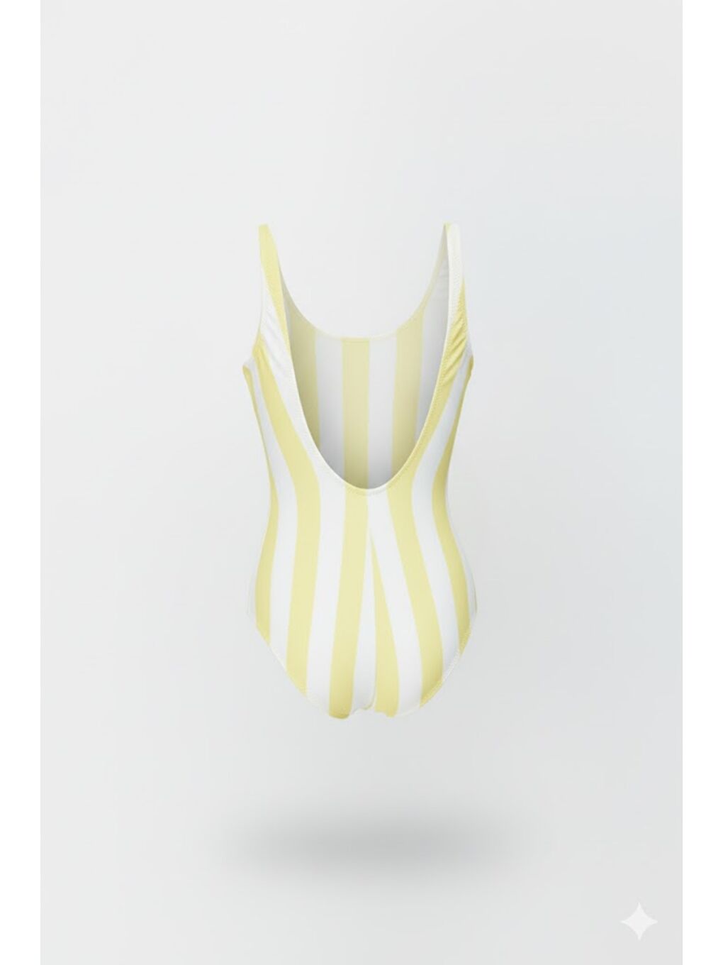 Rivetli Önden Bağlamalı Mayo 7780 Sarı/Beyaz-1