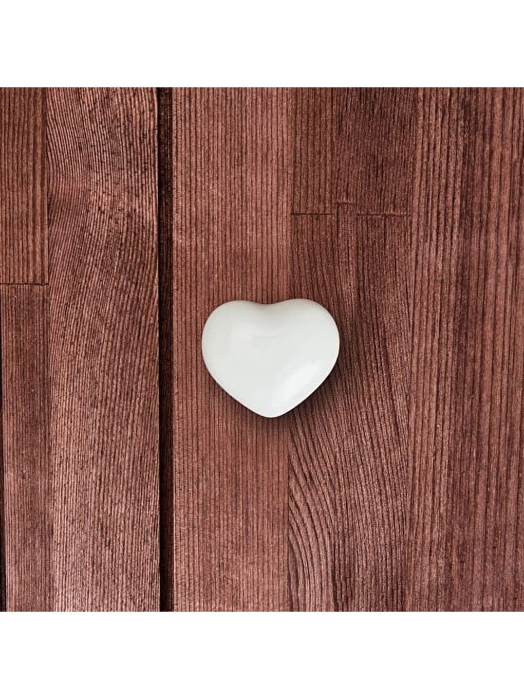 Büyük Kalp Düğme Kulp - Beyaz