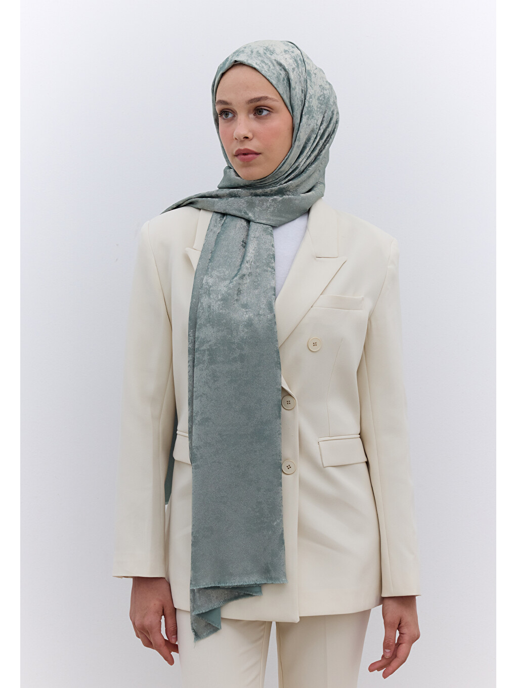 Luxury Shine Şal Soft Yeşil-3