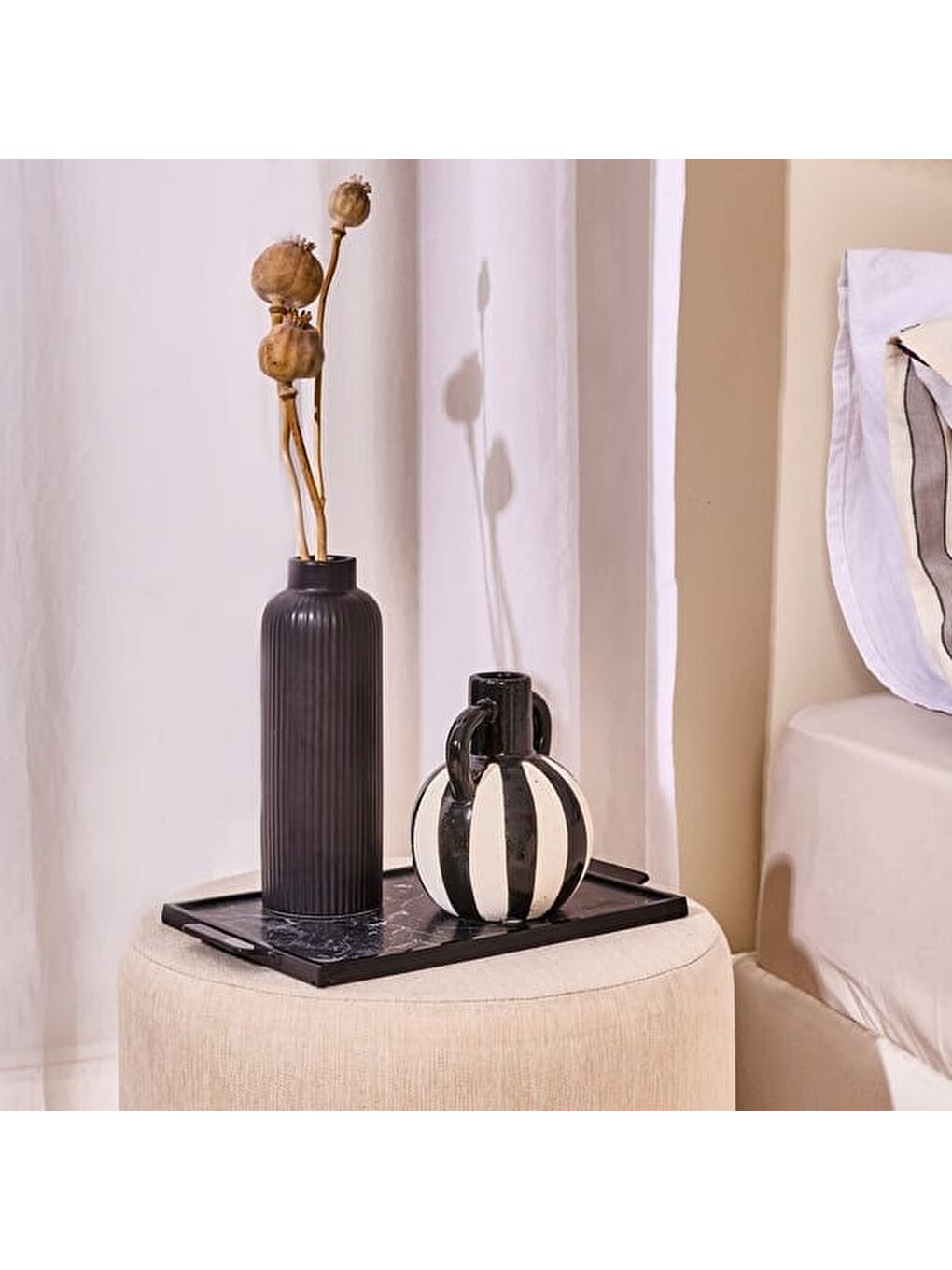 Pottery Vazo - Siyah - 20 cm-5