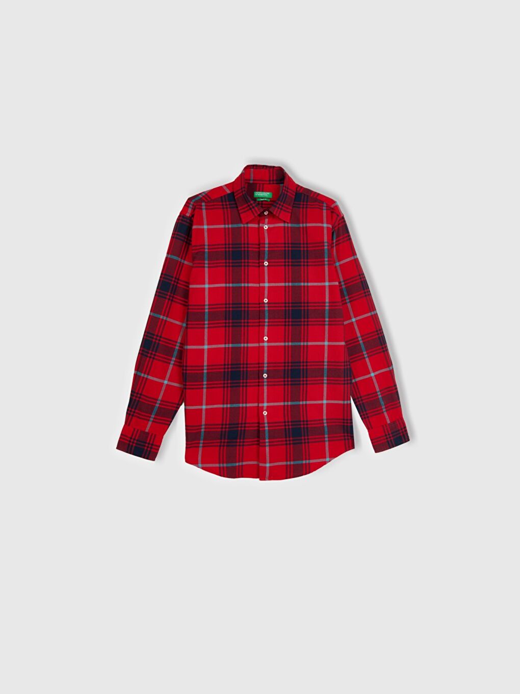 Erkek Kırmızı %100 Pamuk Regular Fit Flanel Desen Uzun Kollu Gömlek