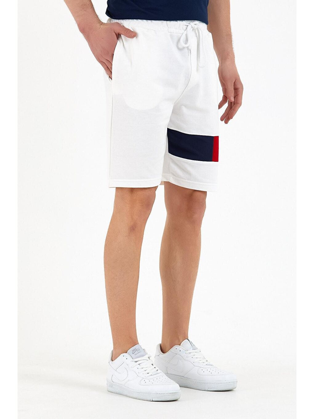 Ekru Regular Fit Orta Boy Garnili Erkek Şort SPR22SR193-2