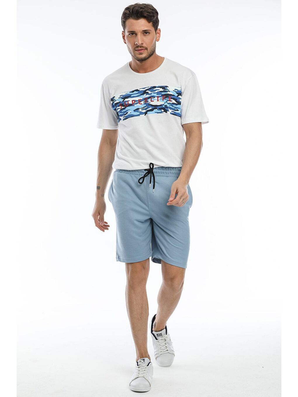 Mavi Regular Fit Brooklyn Baskılı Erkek Şort SPR 208