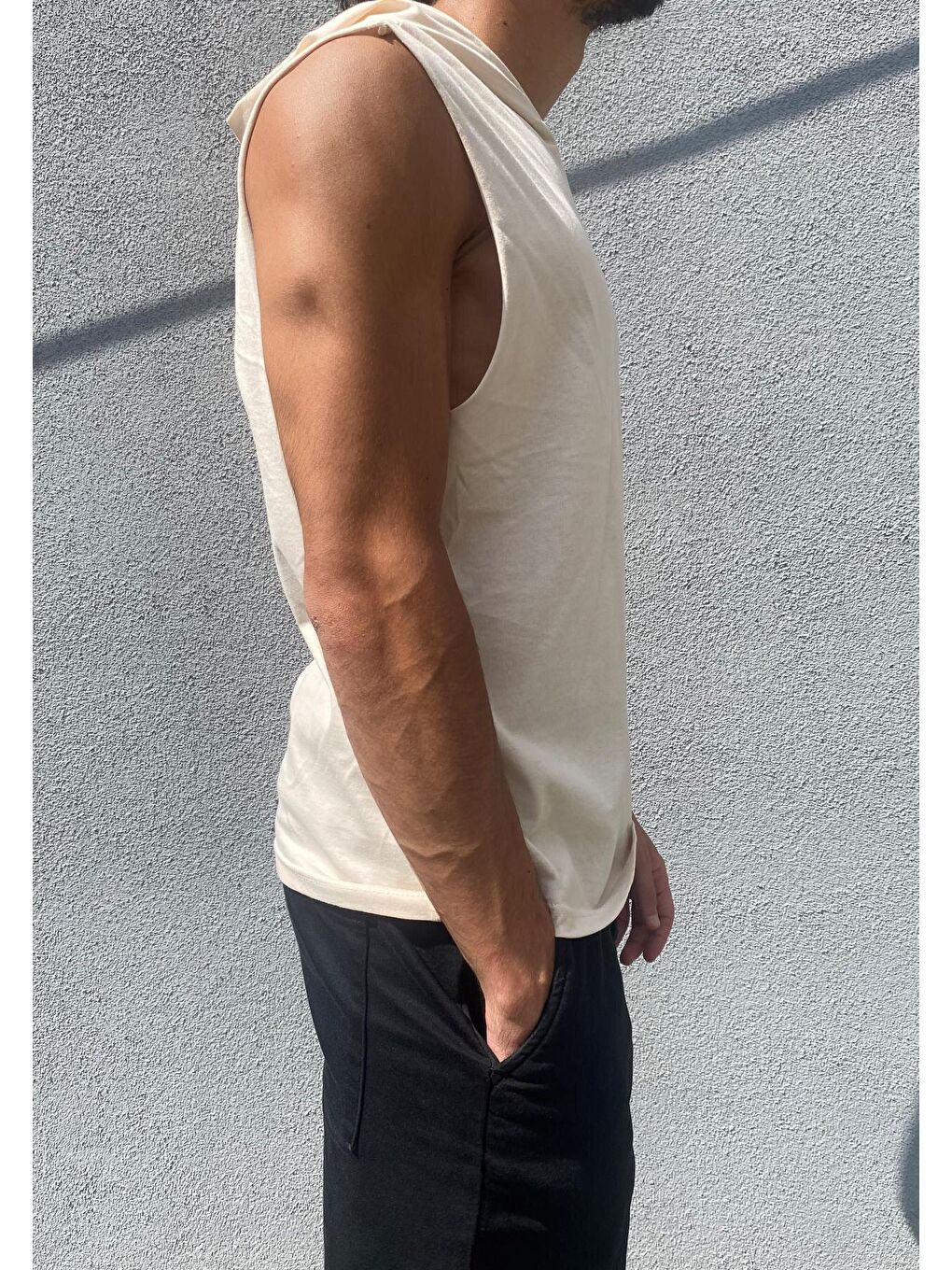 Bej Erkek Bisiklet Yaka Regular Fit Brooklyn Baskılı Tişört SPR22TS122-2