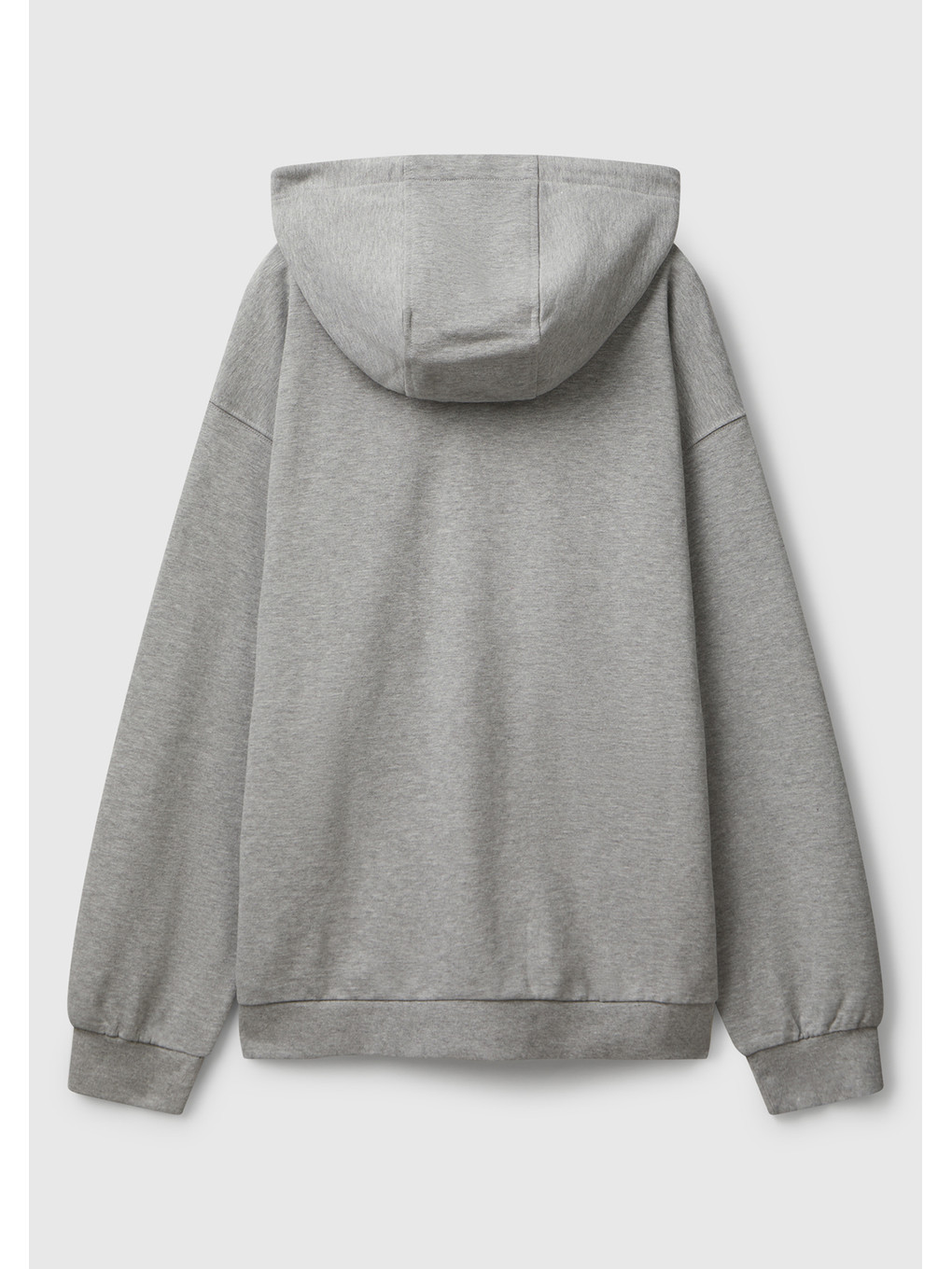 Gri Melanj 100 Pamuk Dar Kesim Kapüşonlu %100 Pamuk Erkek Fermuarlı Sweatshirt Hırka-3