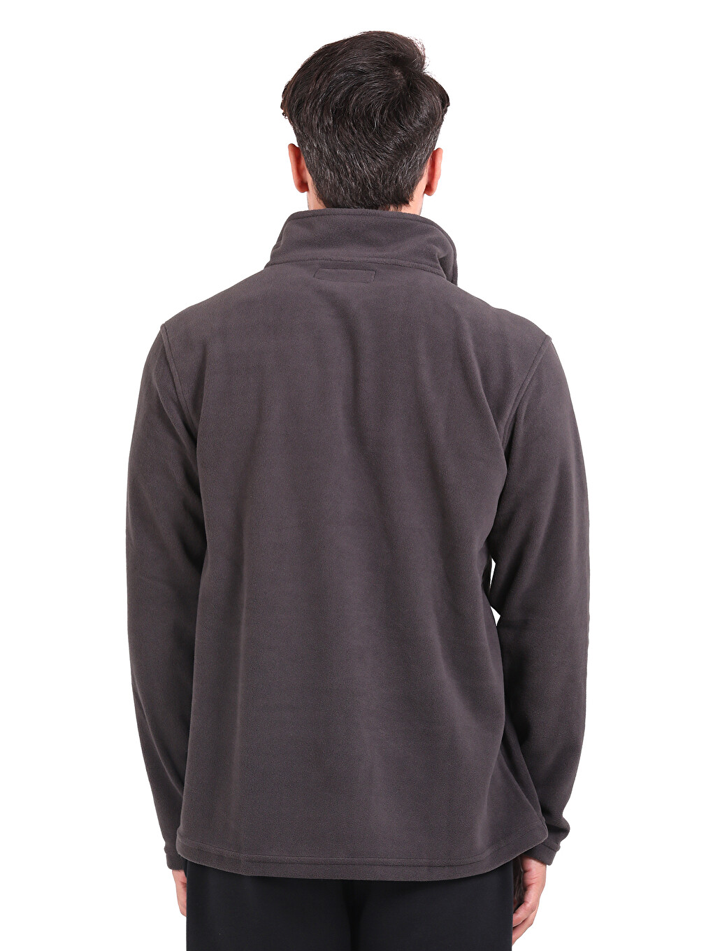 Ekru Erkek Polar Dik Yaka Sweatshirt-2