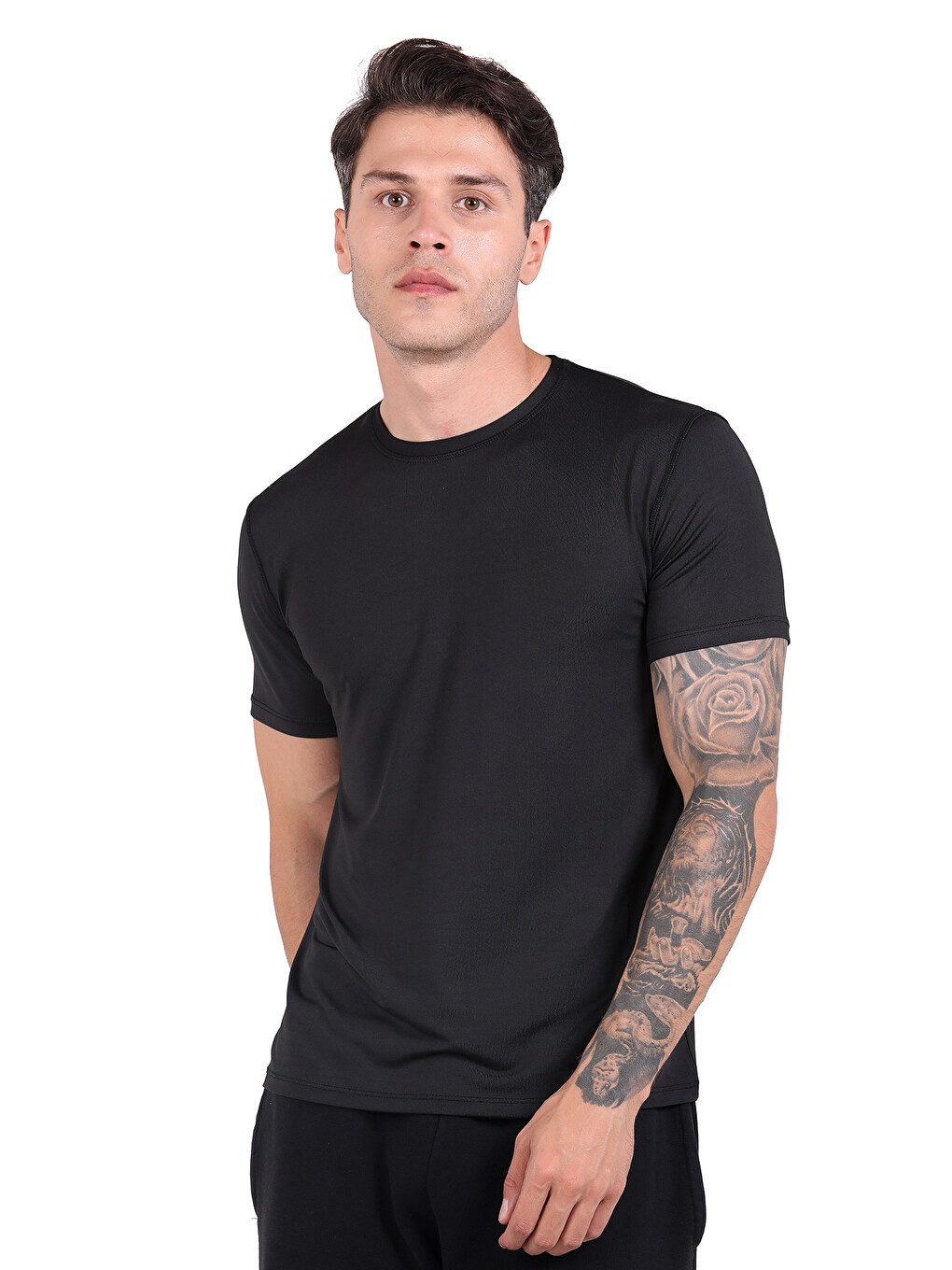 Siyah Microfiber Kısa Kol Fanila SİYAH
