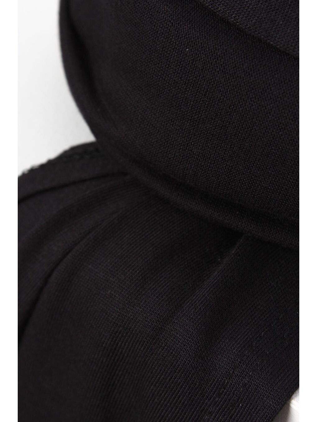 Siyah Pamuk Viskon Karışımlı Penye Şal-4