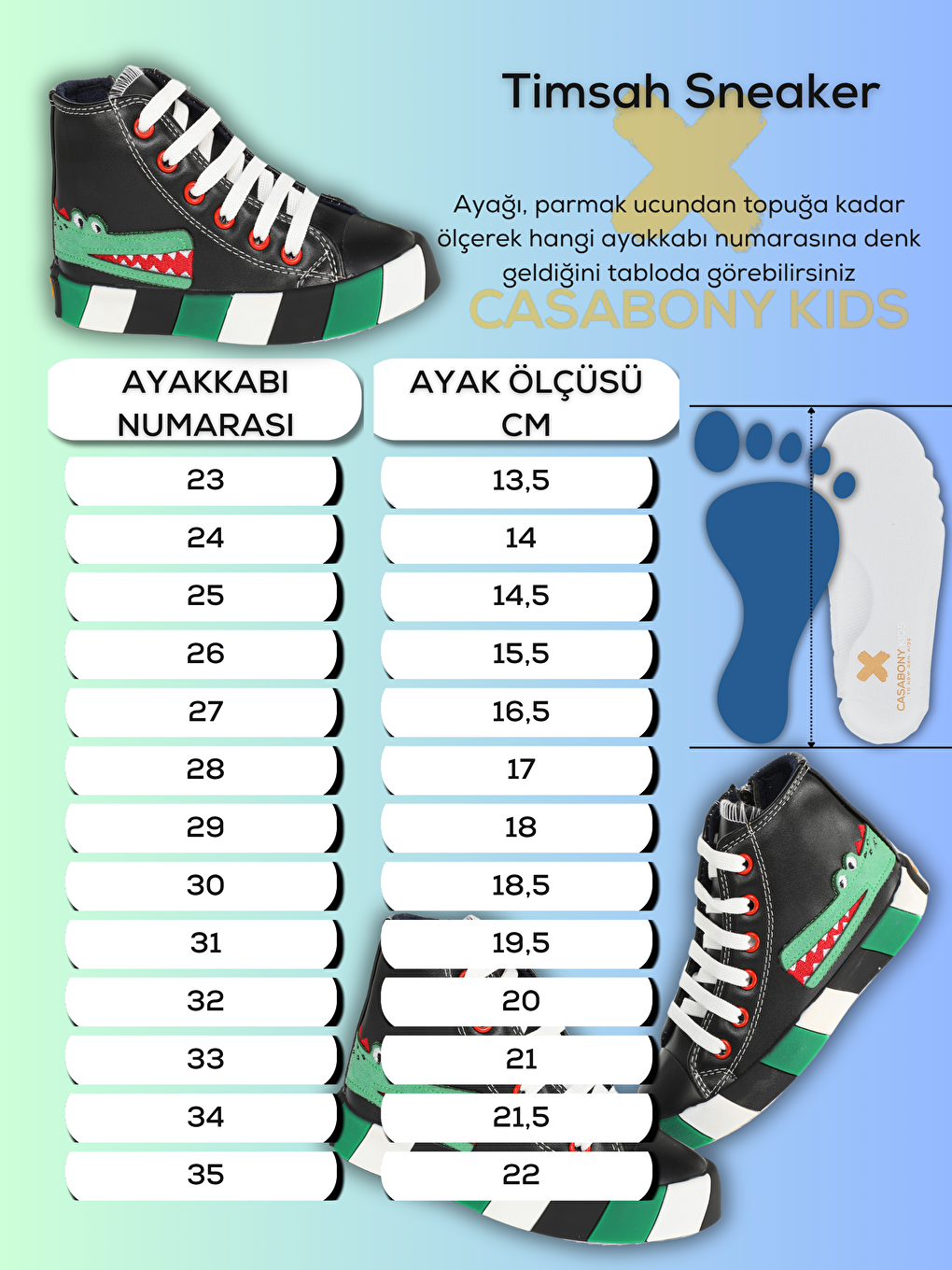 Timsah Ortopedik Destekli Siyah Erkek Çocuk Sneakers-3