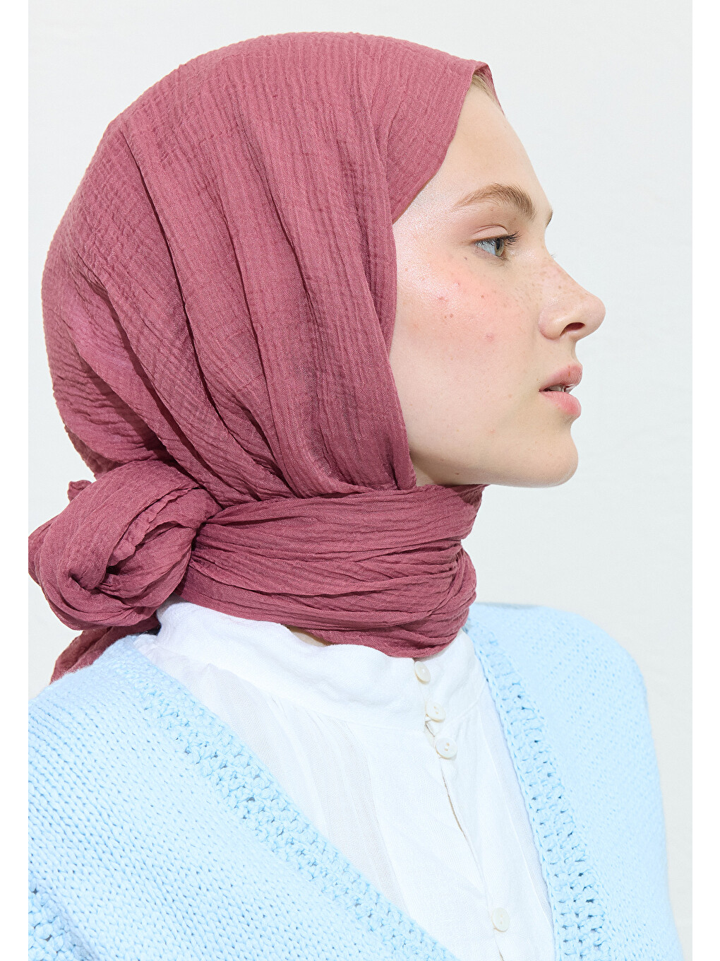 Pembe Modal Krinkıl Şal Gülkurusu-3