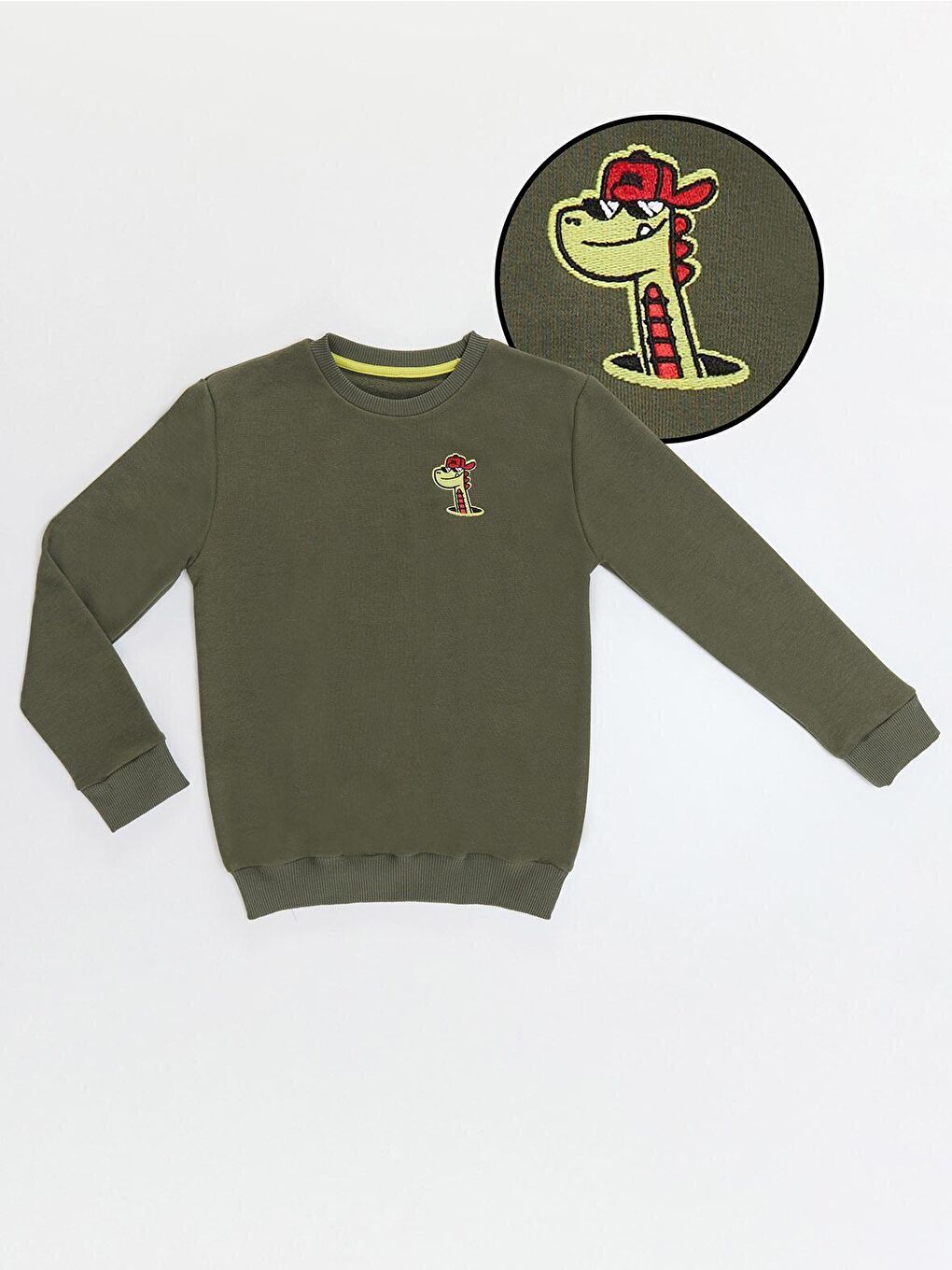 Denokids Haki Dino Erkek Çocuk Haki Sweatshirt - 2