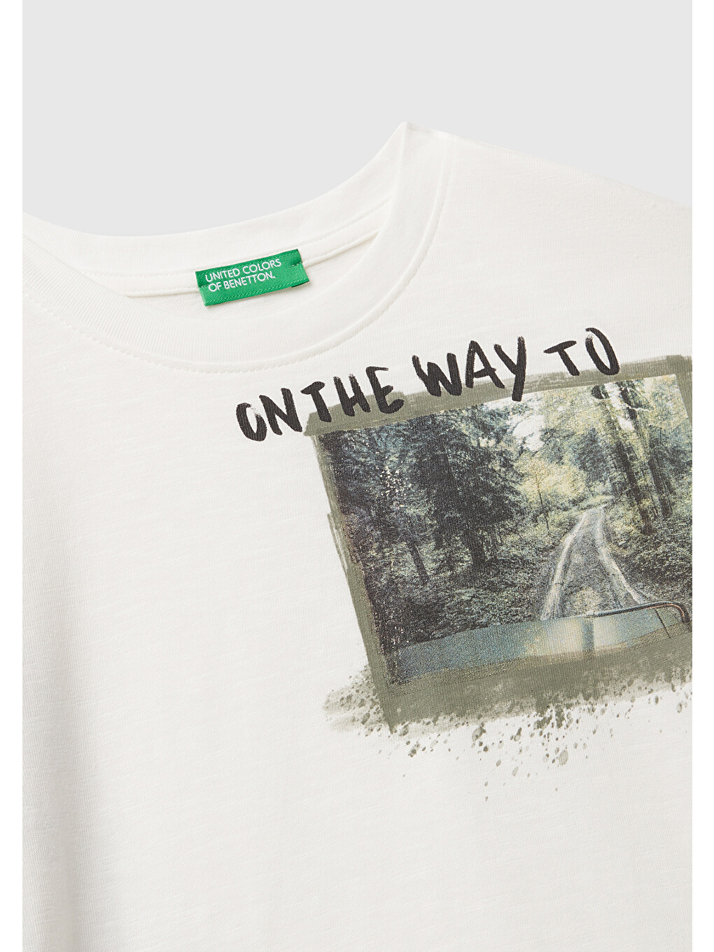 Erkek Çocuk Ekru Önü Ve Arkası Baskılı Bisiklet Yaka Uzun Kollu T-shirt-2