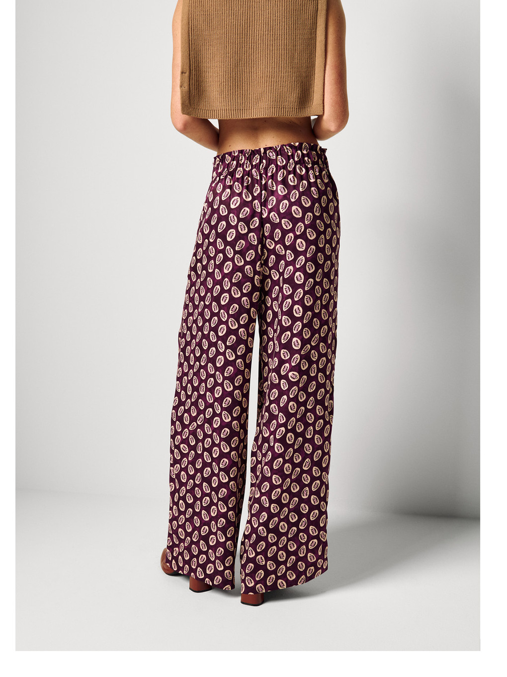Kadın Pembe Mix %100 Viskon Rahat Kesim Beli Lastikli Cepli Pantolon-2