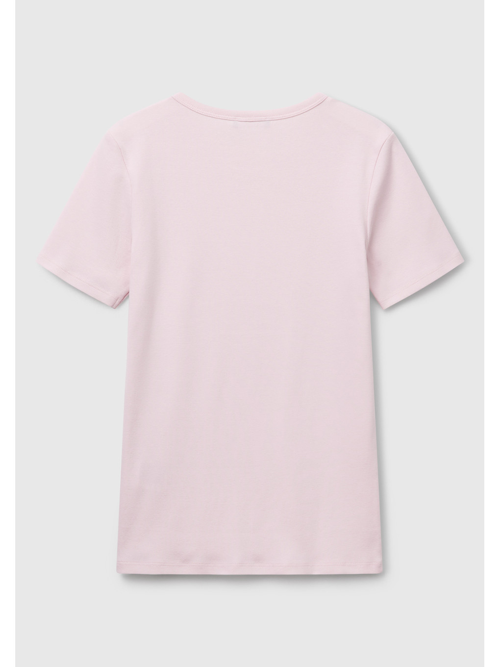 Kadın Açık Pembe %100 Pamuk Basic Kısa Kollu Bisiklet Yaka T-shirt-3