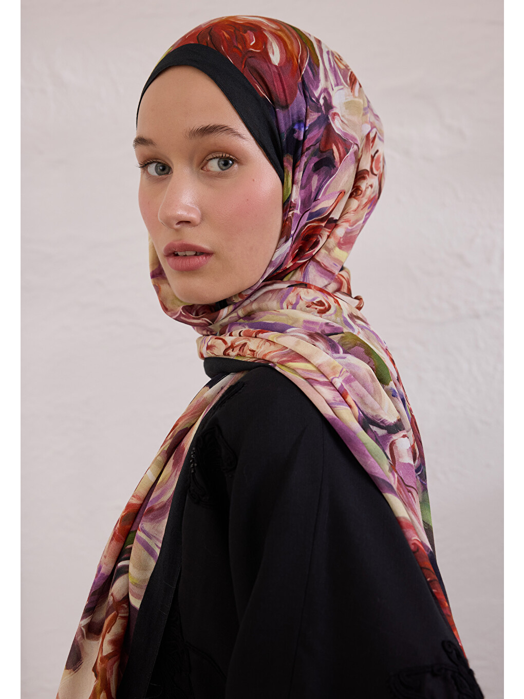 Nerıssa Desen Rami Şal Siyah-2