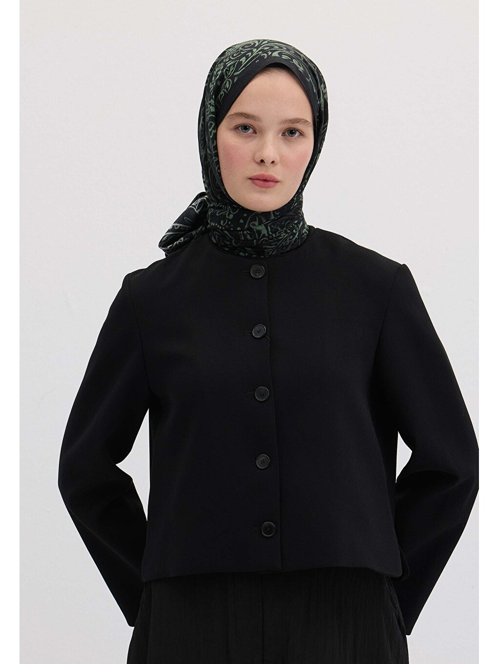 Freesıa Desen Şal Yeşil-5