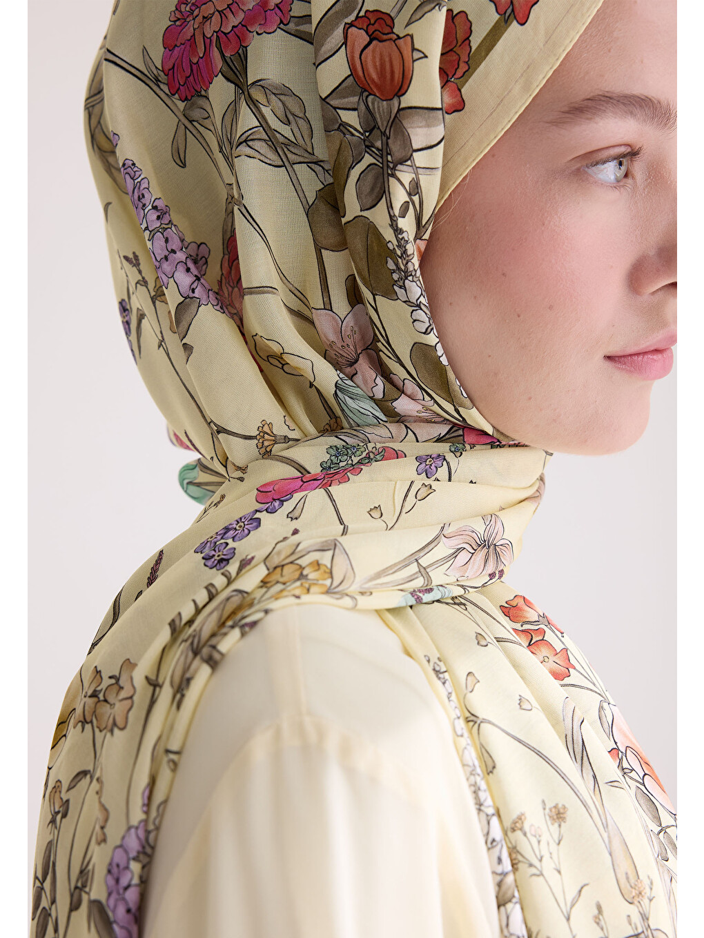 Valentına Floş Viskon Şal Soft Sarı-3