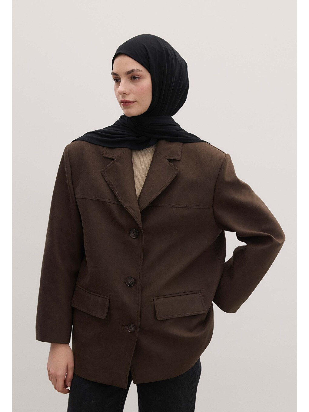 Bambu Penye Şal Siyah-2