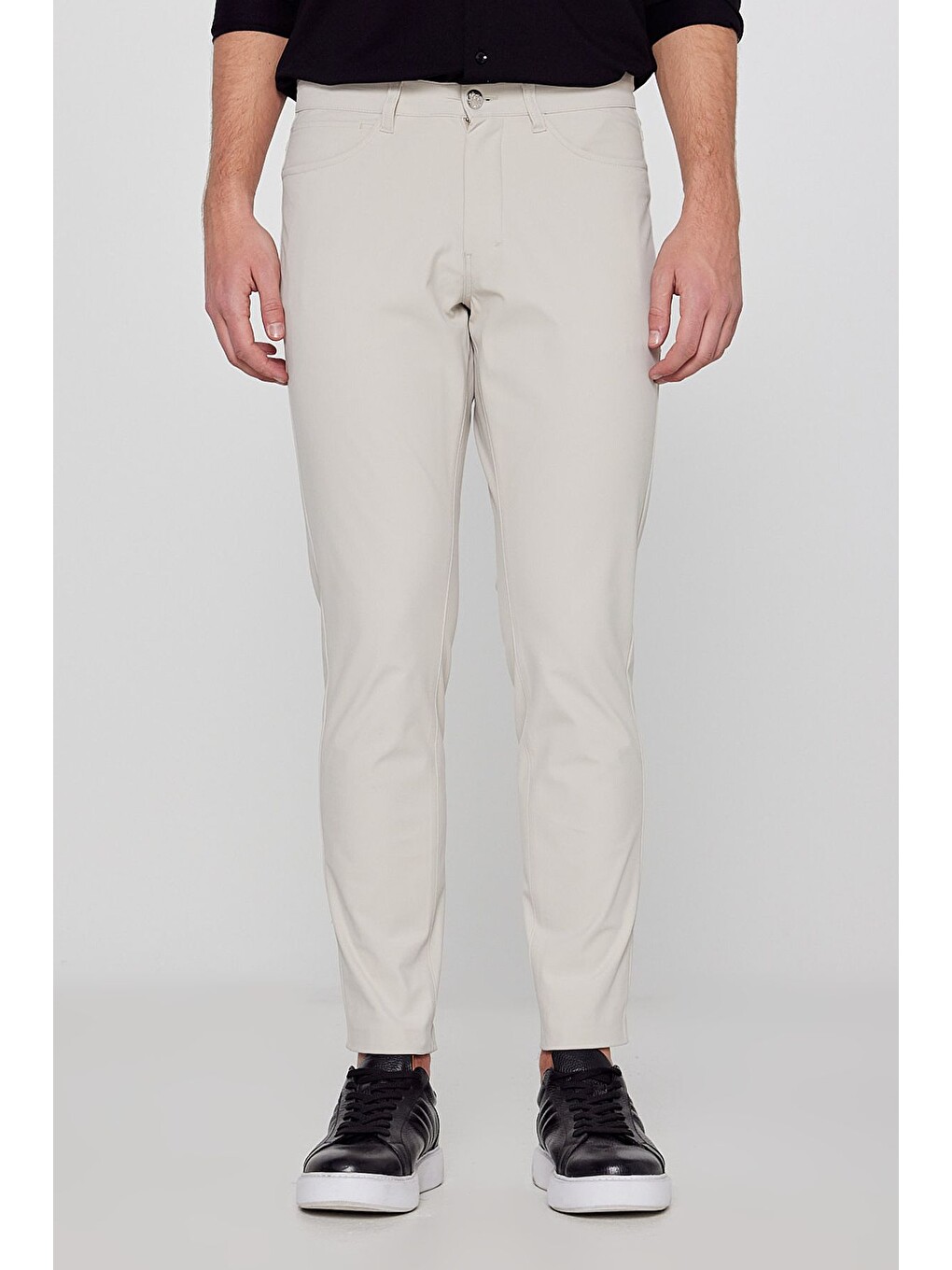 Regular Fit Normal Kesim Normal Bel Dar Paça 5 Cep Casual Bej Pantolon-2