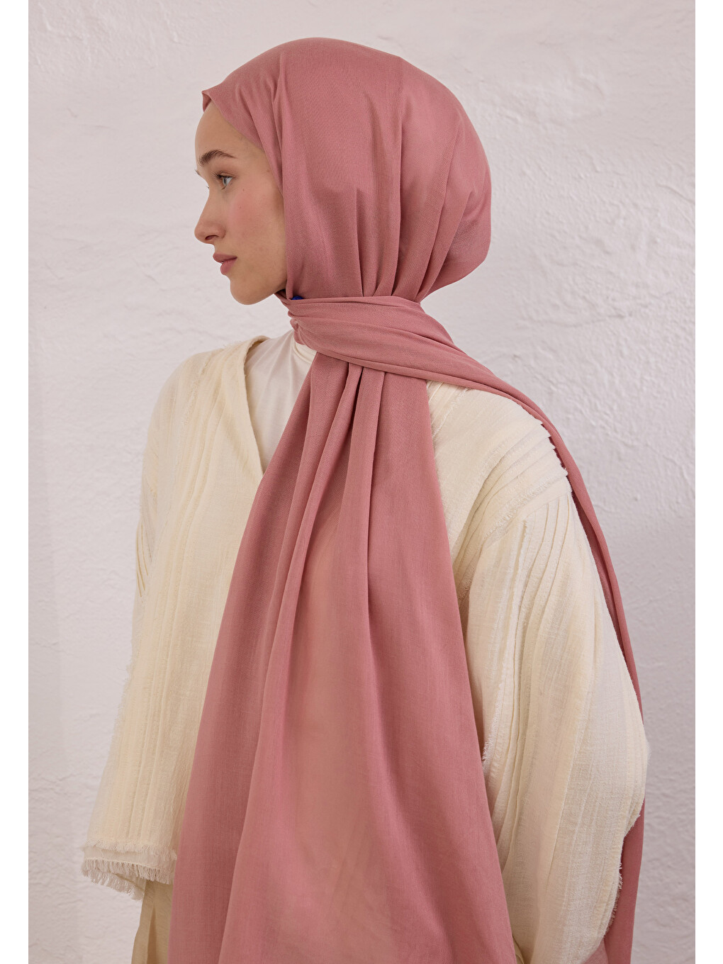 Pembe Soft Viskon Şal Gülkurusu