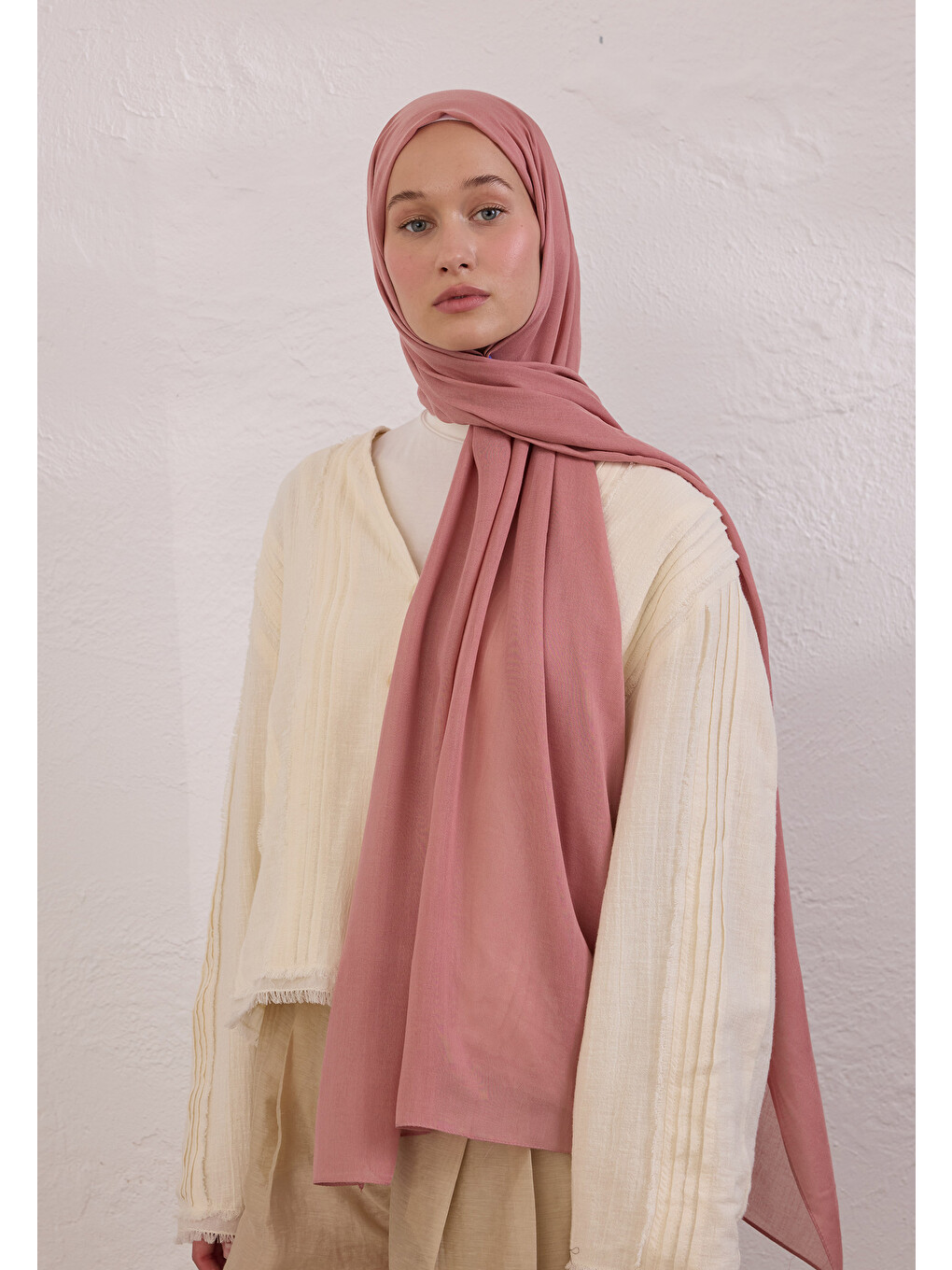Pembe Soft Viskon Şal Gülkurusu-2