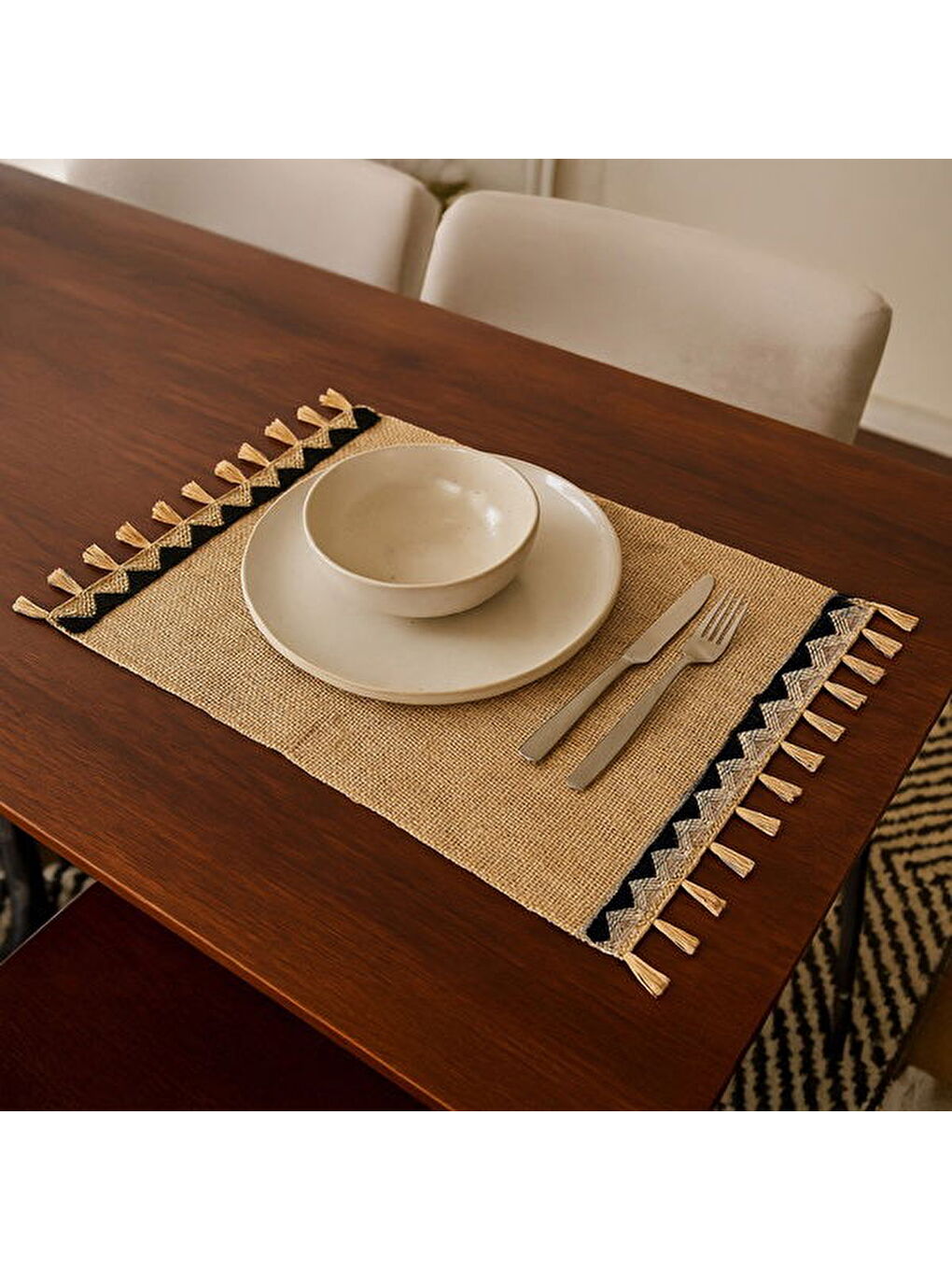 Bej Giz Home AS25 Jüt Amerikan Servis - 30x50 cm