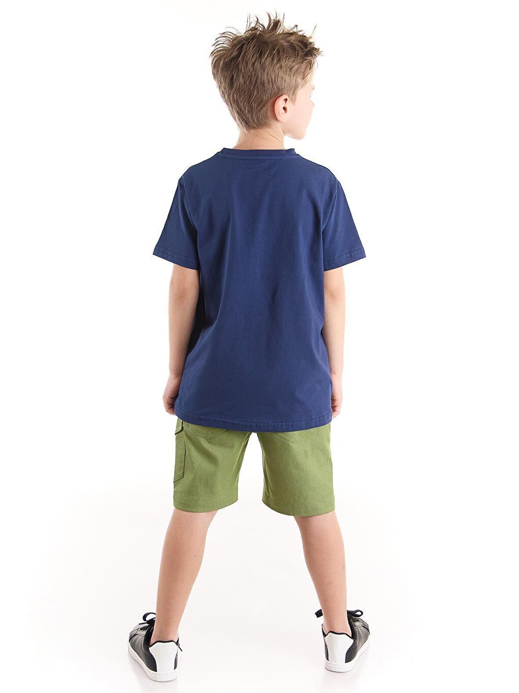 Karışık Safari Erkek Çocuk T-shirt Gabardin Şort Takım-1