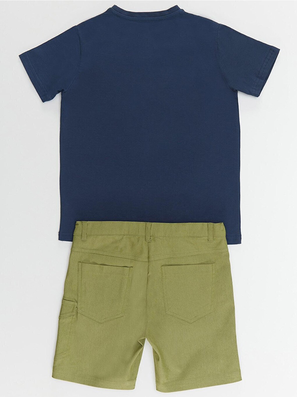 Karışık Safari Erkek Çocuk T-shirt Gabardin Şort Takım-3