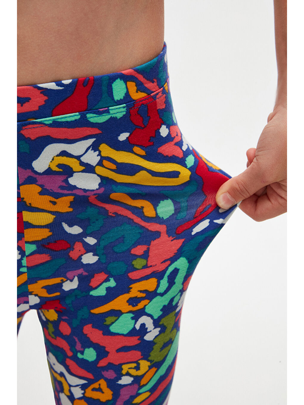 Karışık Kız Çocuk Abstract Leopard Desen Tayt-2