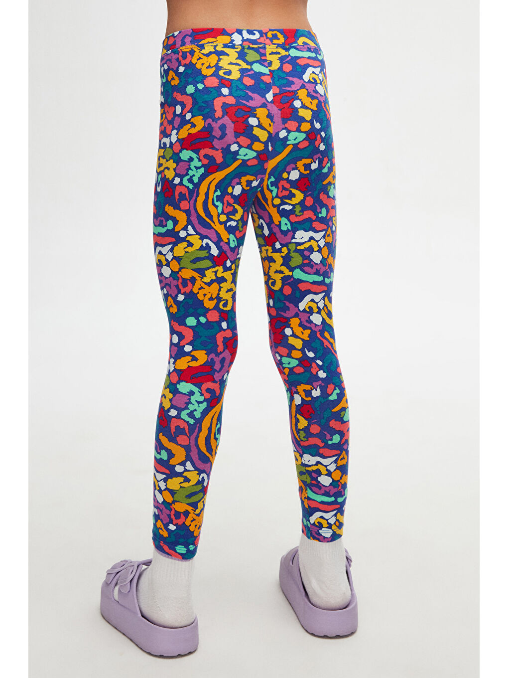 Karışık Kız Çocuk Abstract Leopard Desen Tayt-3