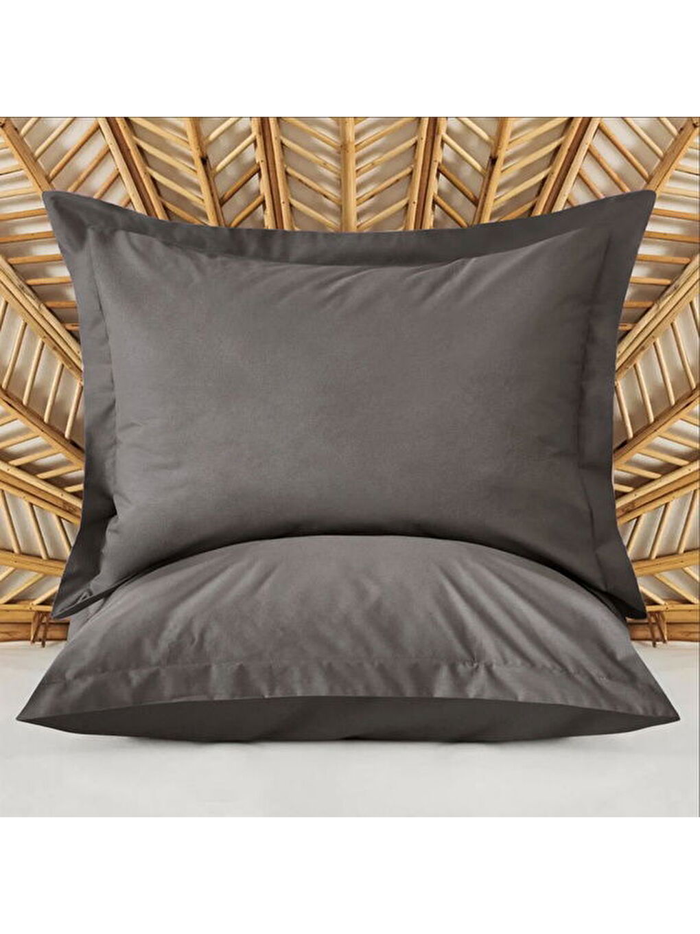 Soft Basic Oxford 2'li Yastık Kılıfı - Antrasit - 50x70 cm