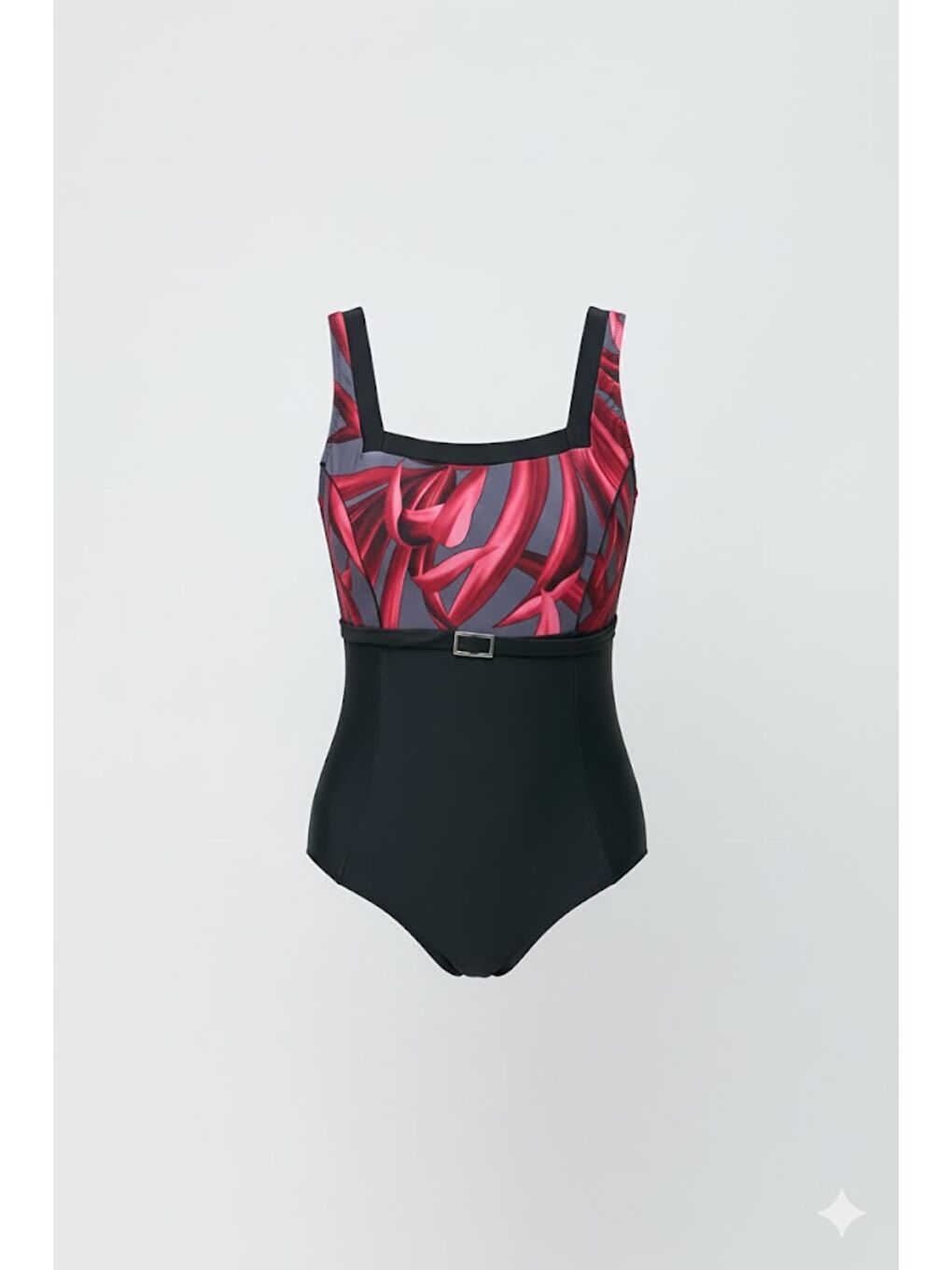 Kare Yaka Mayo 7753 Siyah/Kırmızı