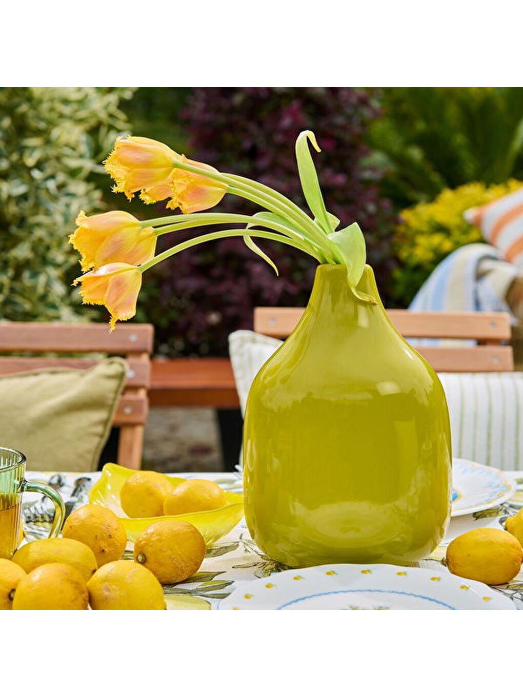 Deco Lime Cello Vazo - Yeşil - 25 cm