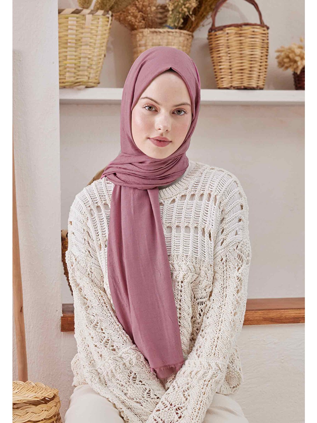 Bambu Şal Gül Pembe