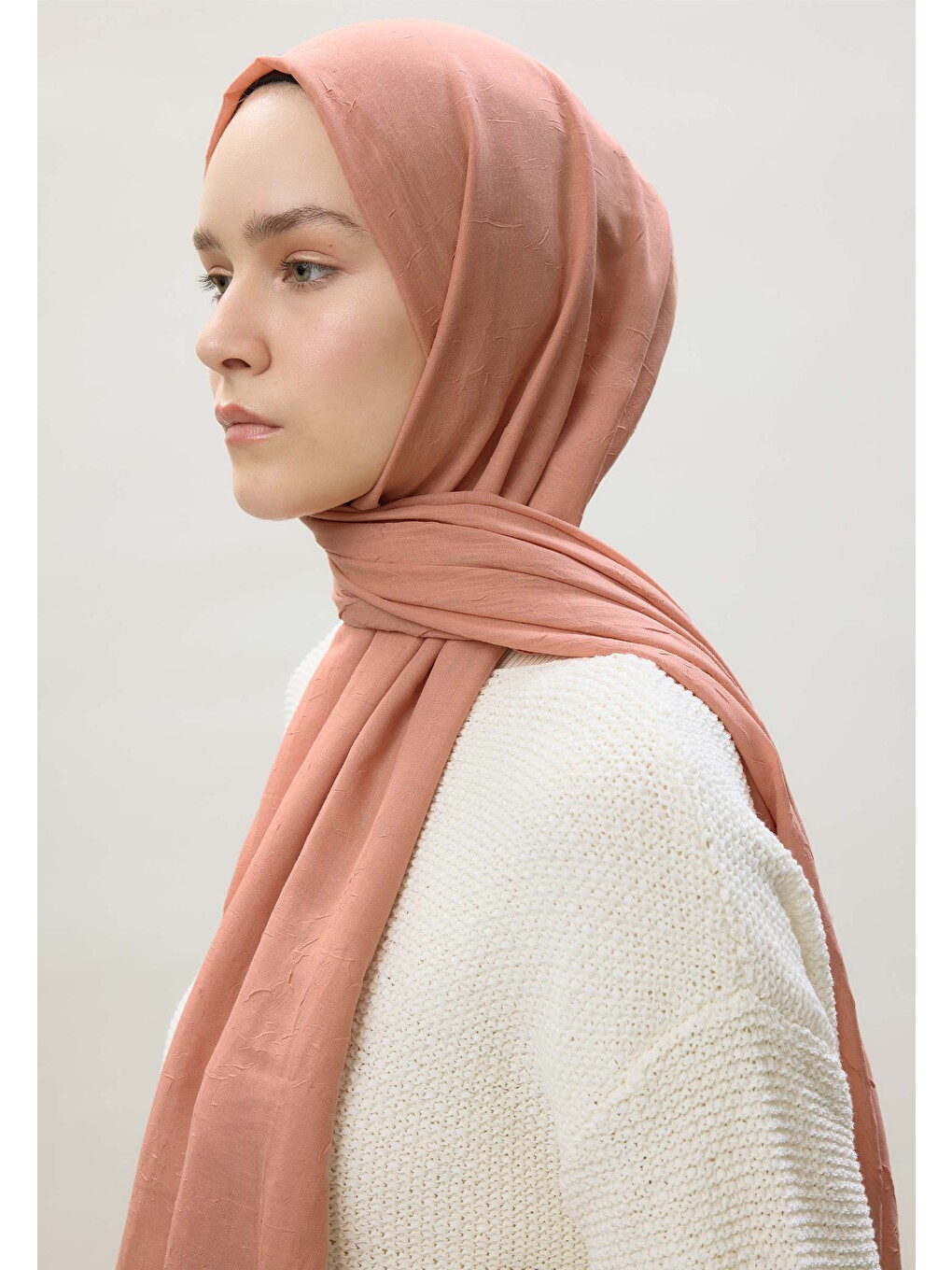 Pembe Bambu Şal Şeftalı-2