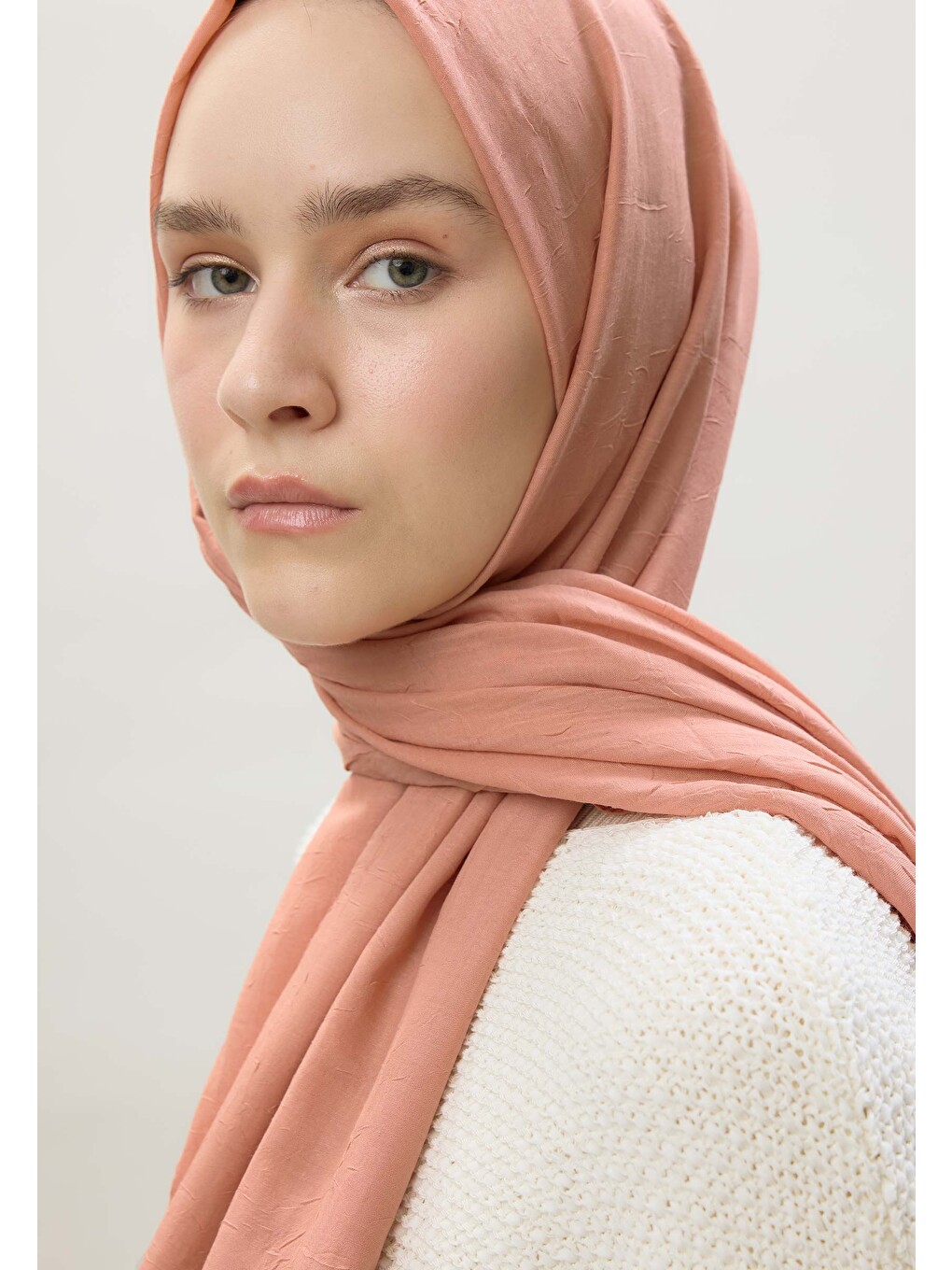 Pembe Bambu Şal Şeftalı-3