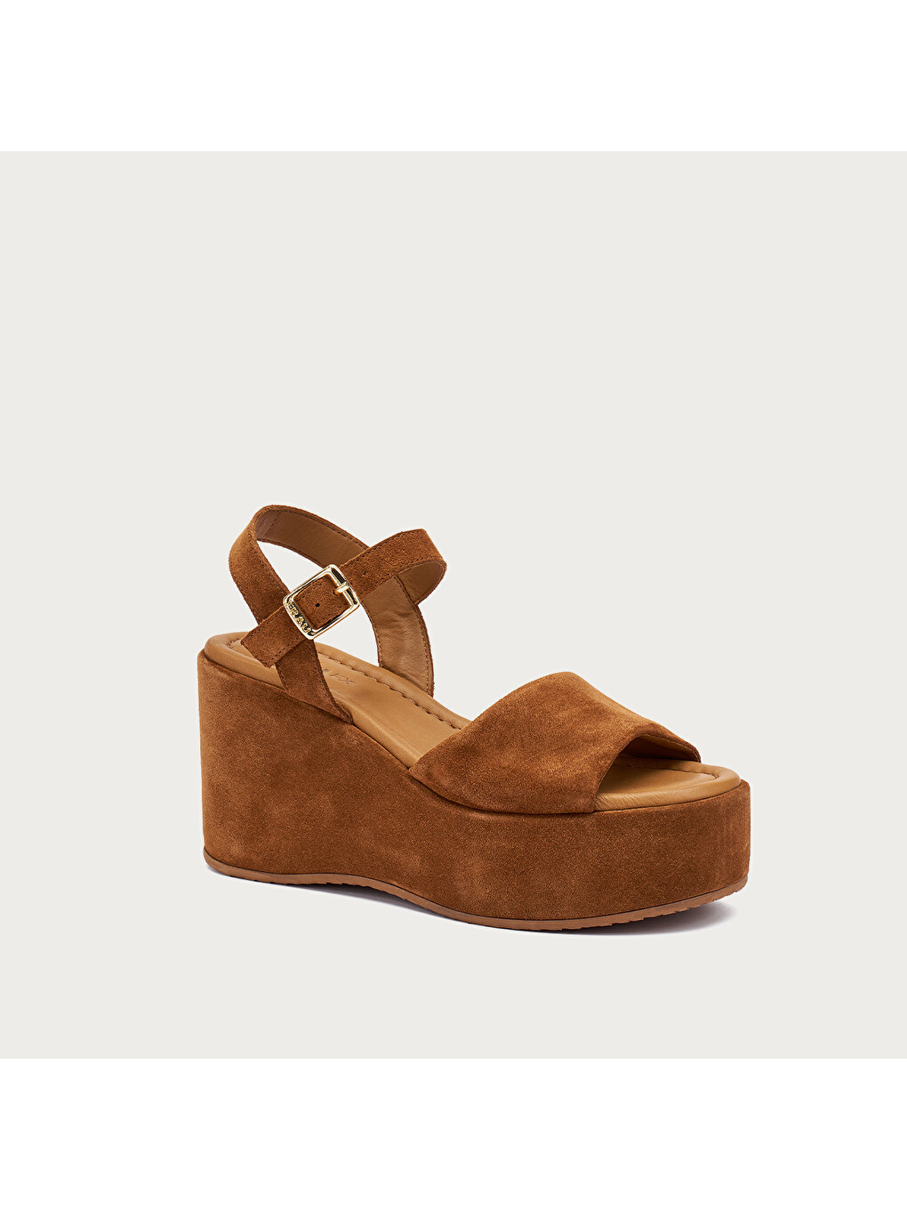 Bej Kadın Sandalet 04b6 Suede Wedge Sandals-1