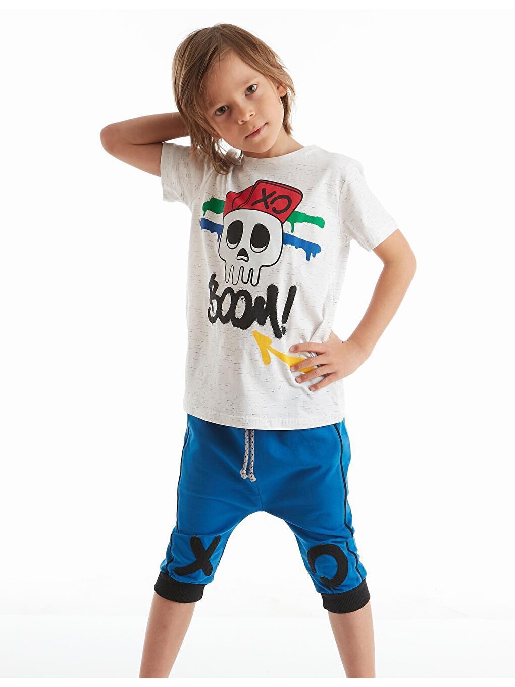 Karışık Xo Boom Erkek Çocuk Kapri Takım